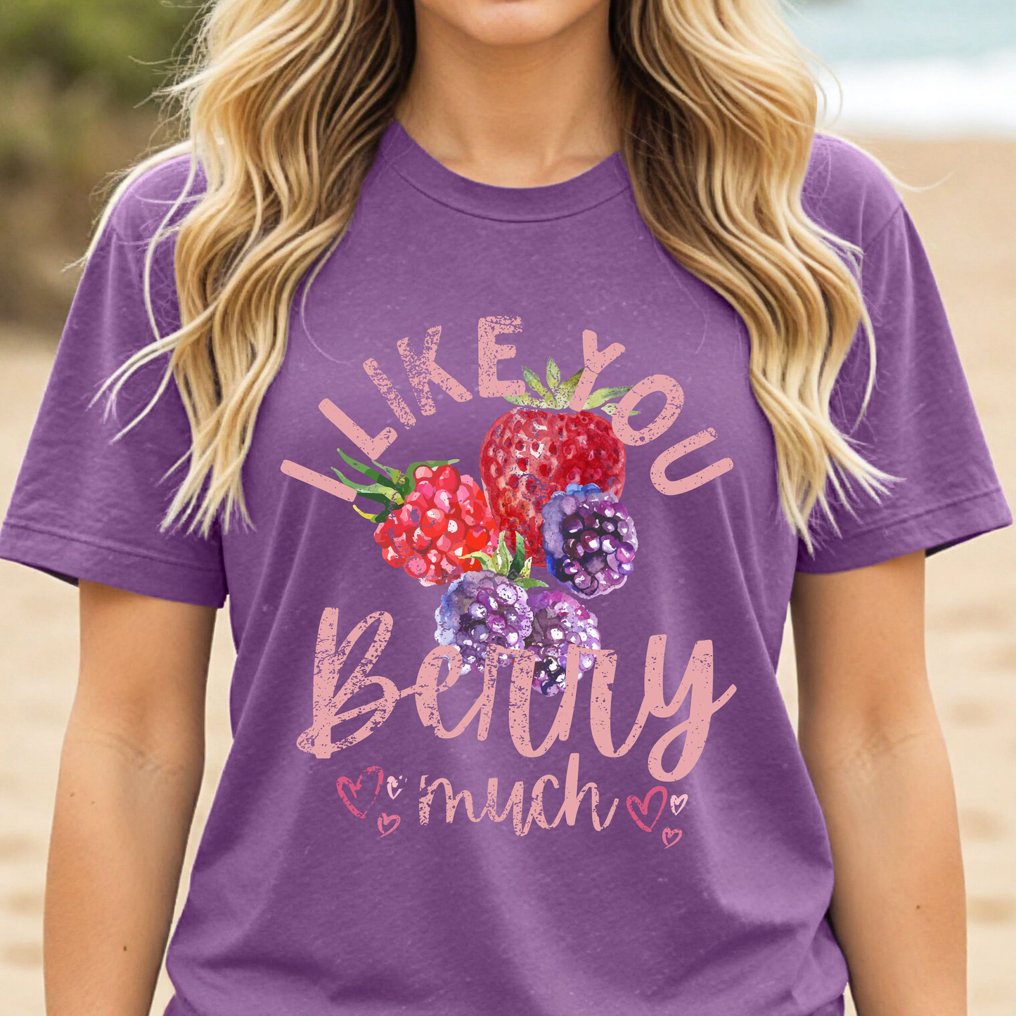 I Like You Berry Much Shirt, Cute Love Shirt, Funny Romantic Tee, Berry Graphic Shirt, Valentines Gift, Cute Summer Tee, Girlfriend Gift
