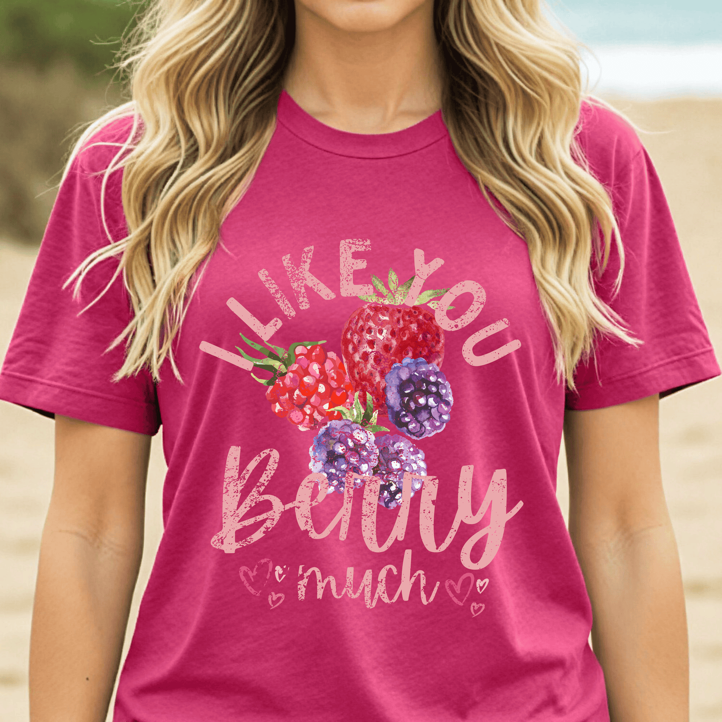 I Like You Berry Much Shirt, Cute Love Shirt, Funny Romantic Tee, Berry Graphic Shirt, Valentines Gift, Cute Summer Tee, Girlfriend Gift