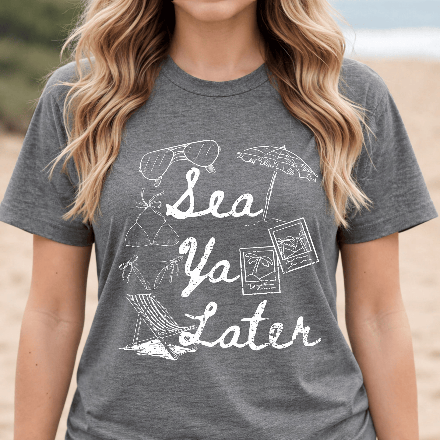 Sea Ya Later Shirt, Beach Vacation Tee, Coastal Summer Shirt, Ocean Graphic Tee, Cute Beach Shirt, Summer Vacation Outfit