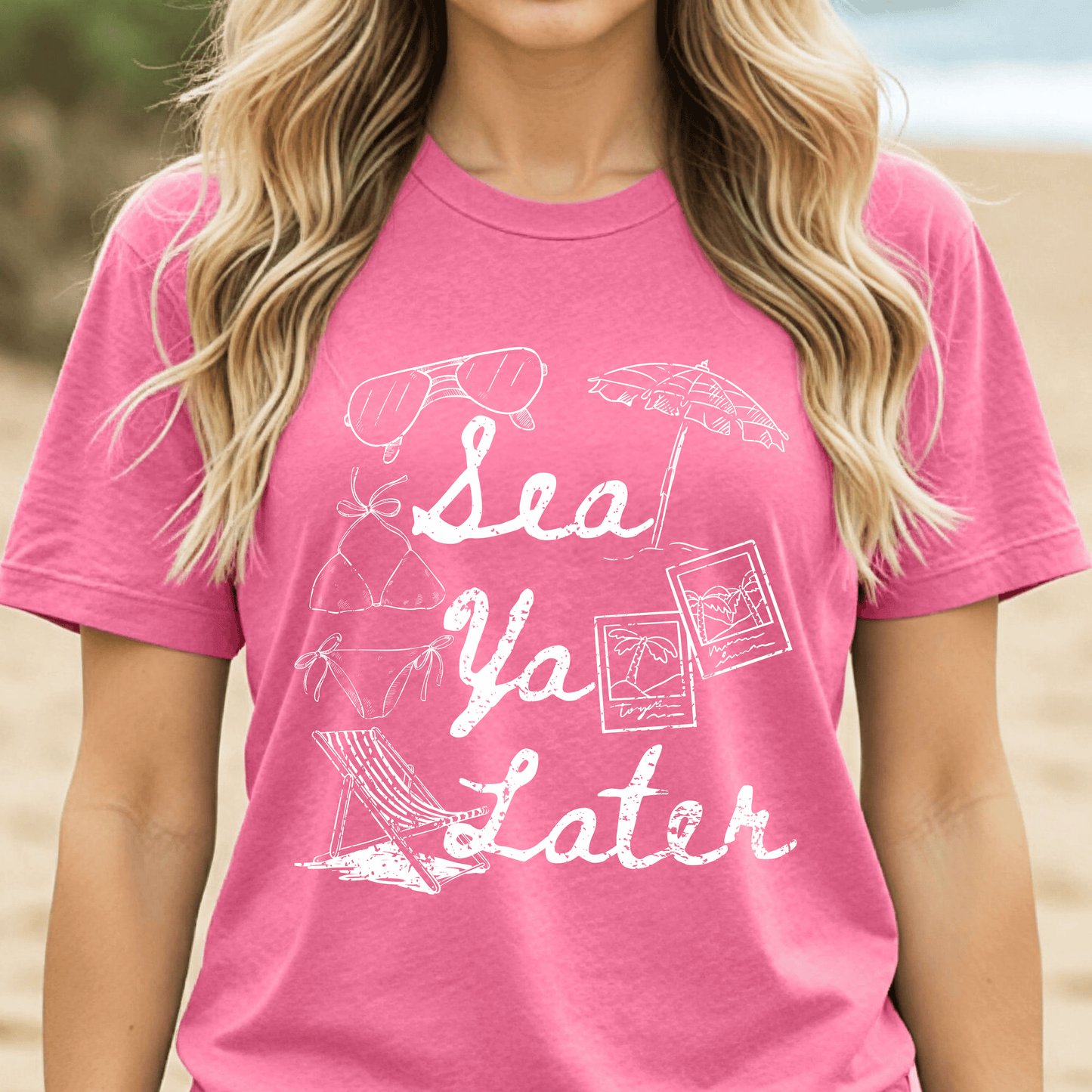 Sea Ya Later Shirt, Beach Vacation Tee, Coastal Summer Shirt, Ocean Graphic Tee, Cute Beach Shirt, Summer Vacation Outfit