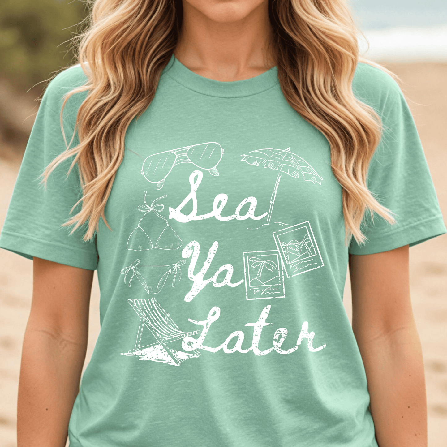 Sea Ya Later Shirt, Beach Vacation Tee, Coastal Summer Shirt, Ocean Graphic Tee, Cute Beach Shirt, Summer Vacation Outfit