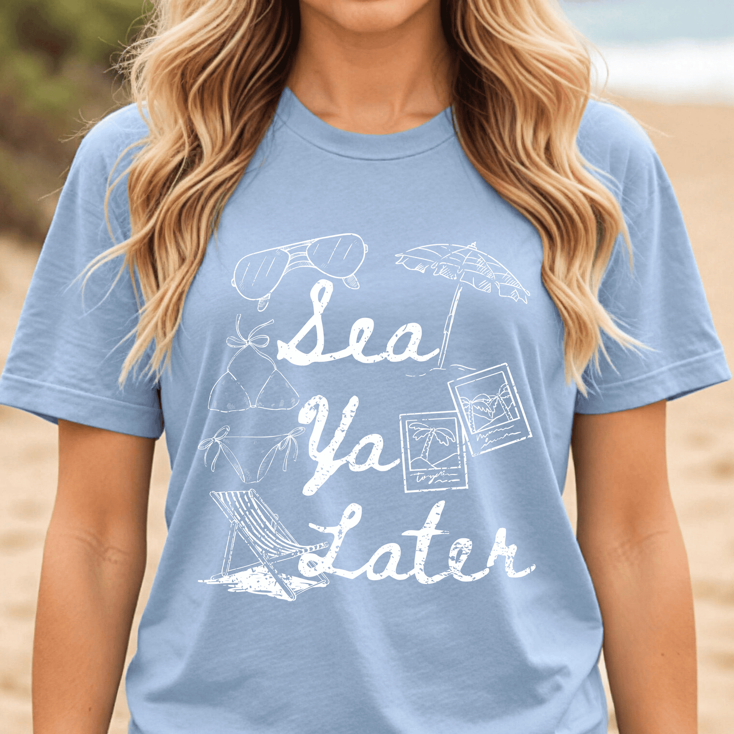 Sea Ya Later Shirt, Beach Vacation Tee, Coastal Summer Shirt, Ocean Graphic Tee, Cute Beach Shirt, Summer Vacation Outfit
