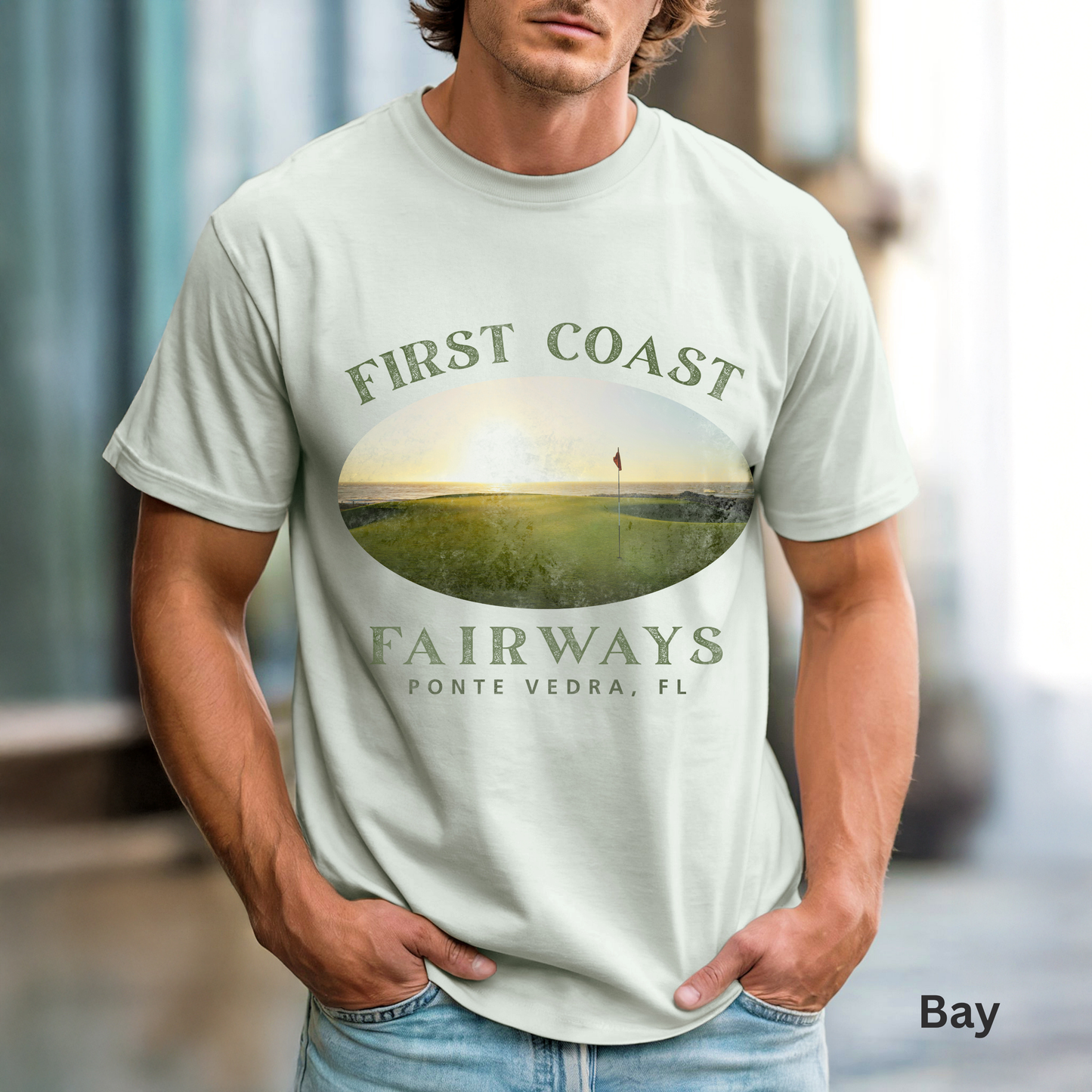 Sunset Coast Fairways Shirt, Coastal Golf Shirt, Beach Golf Tee, Golf Vacation T-Shirt, Golf Lover Gift, Coastal Lifestyle Apparel