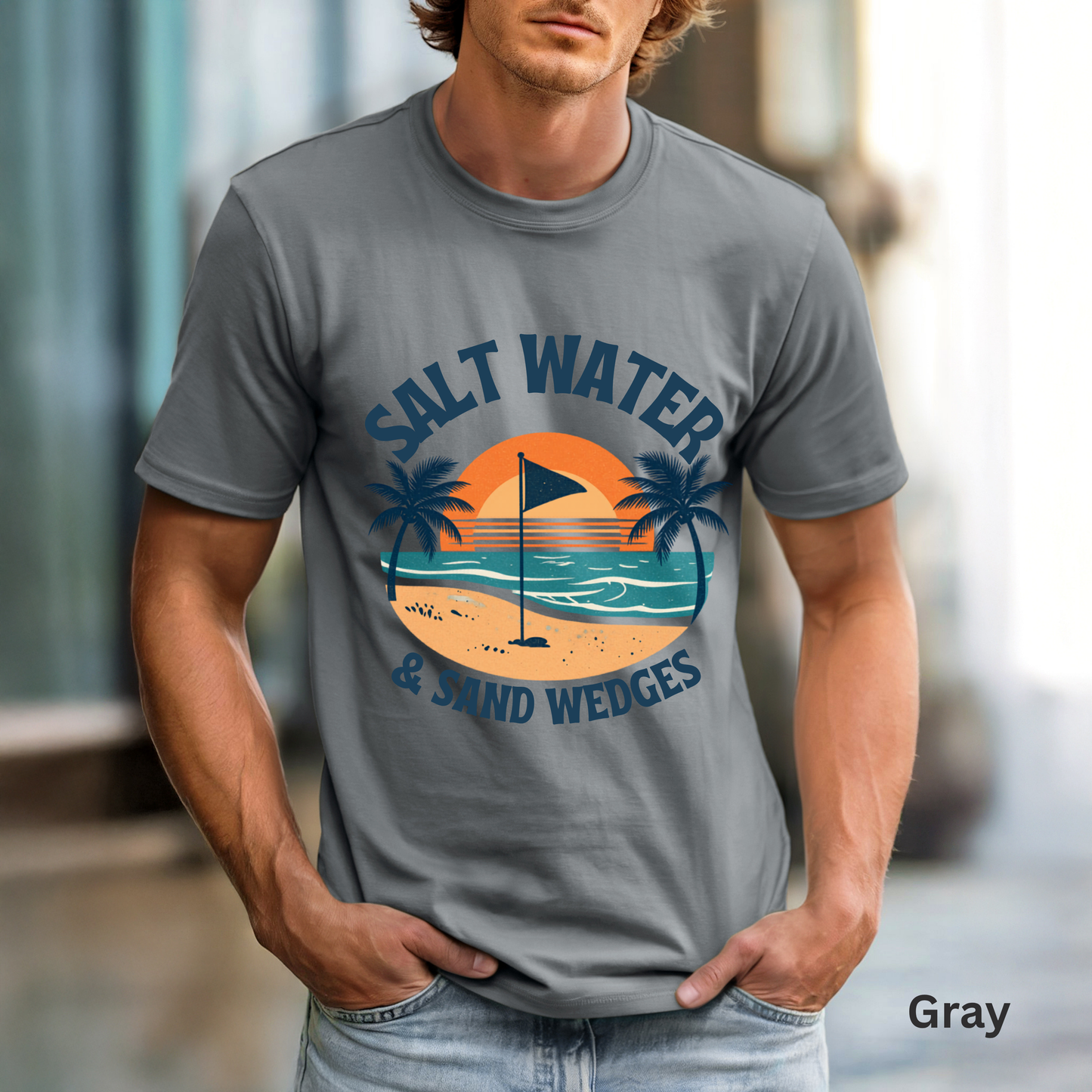 Salt Water & Tee Times Shirt, Coastal Golf Shirt, Beach Golf Tee, Golf Vacation Tee, Golf Lover Gift, Coastal Apparel, Summer Golf Shirt