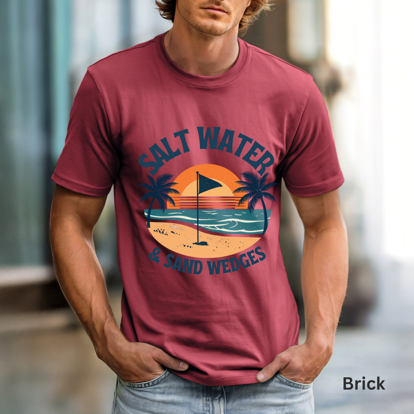 Salt Water & Tee Times Shirt, Coastal Golf Shirt, Beach Golf Tee, Golf Vacation Tee, Golf Lover Gift, Coastal Apparel, Summer Golf Shirt