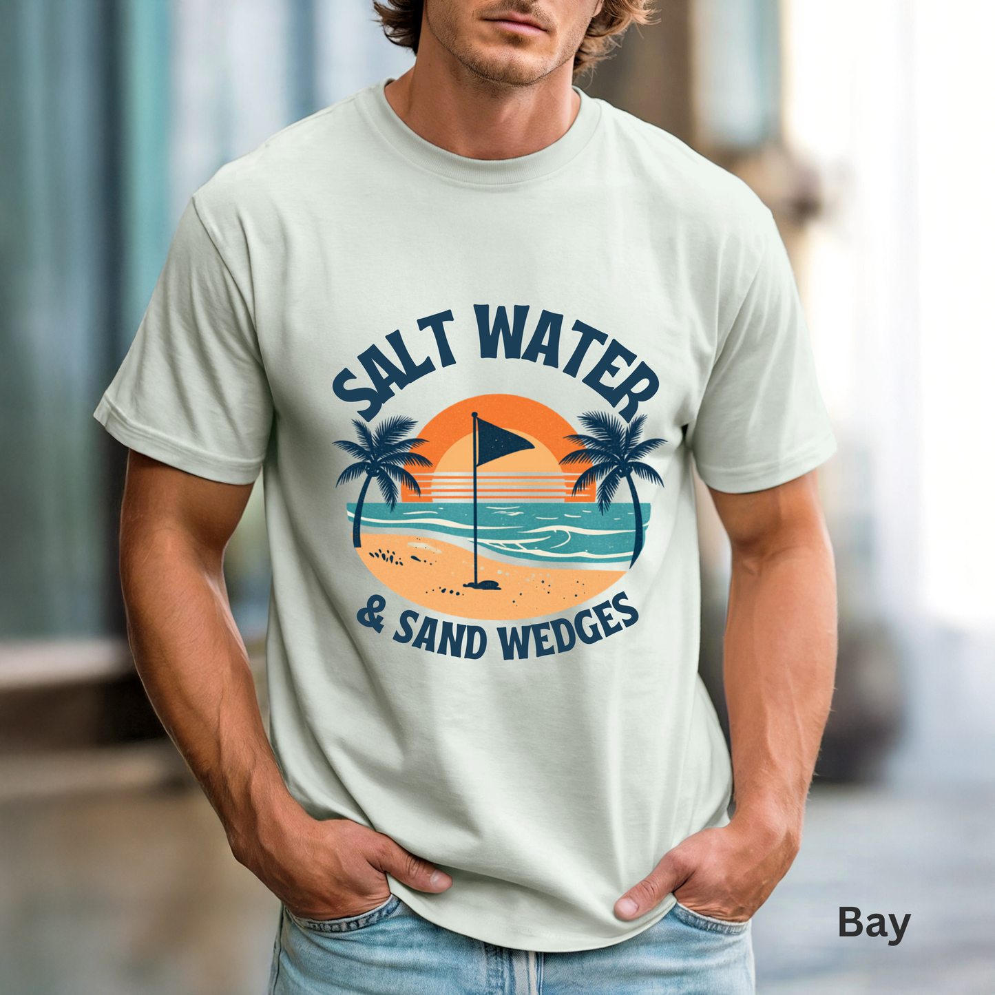 Salt Water & Tee Times Shirt, Coastal Golf Shirt, Beach Golf Tee, Golf Vacation Tee, Golf Lover Gift, Coastal Apparel, Summer Golf Shirt