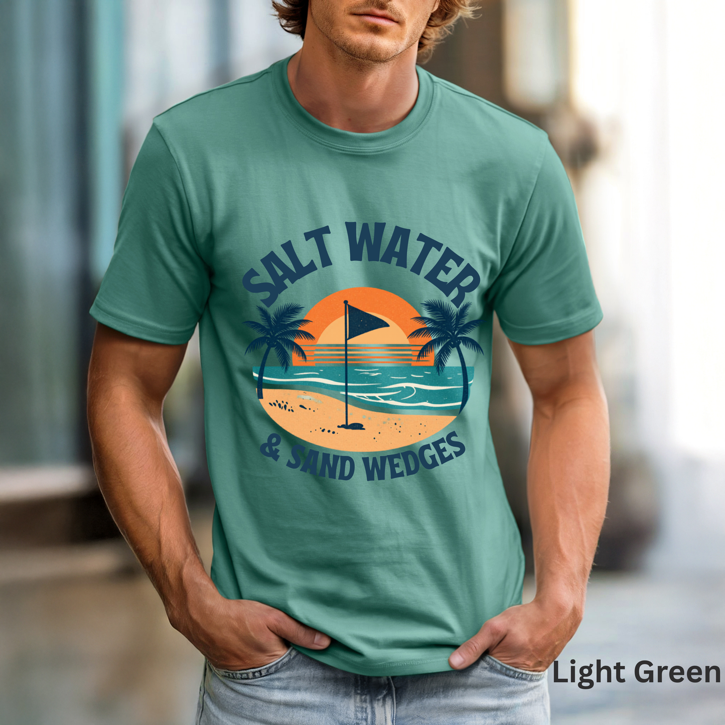 Salt Water & Tee Times Shirt, Coastal Golf Shirt, Beach Golf Tee, Golf Vacation Tee, Golf Lover Gift, Coastal Apparel, Summer Golf Shirt