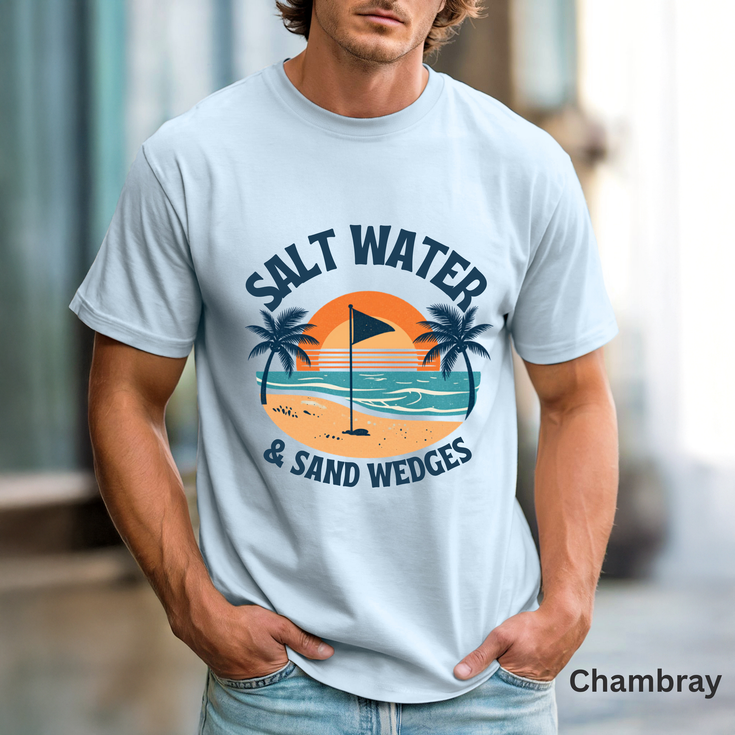 Salt Water & Tee Times Shirt, Coastal Golf Shirt, Beach Golf Tee, Golf Vacation Tee, Golf Lover Gift, Coastal Apparel, Summer Golf Shirt