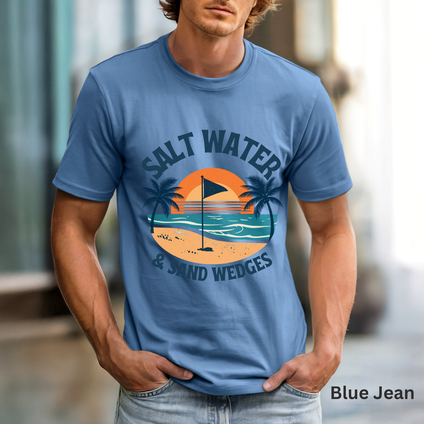 Salt Water & Tee Times Shirt, Coastal Golf Shirt, Beach Golf Tee, Golf Vacation Tee, Golf Lover Gift, Coastal Apparel, Summer Golf Shirt