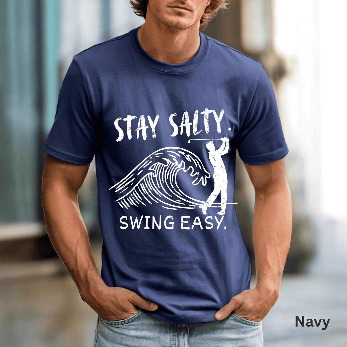 Stay Salty Swing Easy Shirt, Coastal Golf Shirt, Beach Golf Tee, Funny Golfer, Golf Vacation Shirt, Coastal Lifestyle Tee, Golf Lover Gift