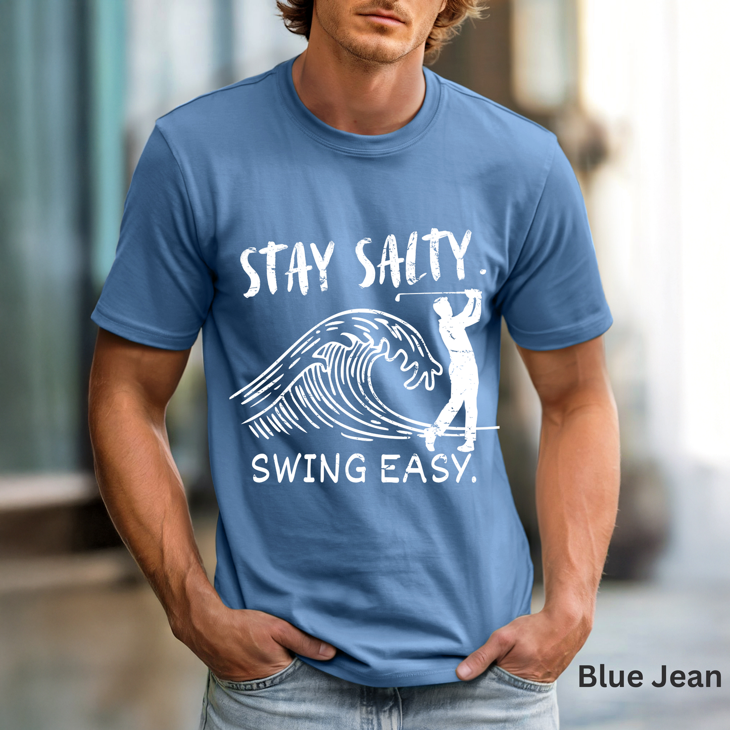 Stay Salty Swing Easy Shirt, Coastal Golf Shirt, Beach Golf Tee, Funny Golfer, Golf Vacation Shirt, Coastal Lifestyle Tee, Golf Lover Gift