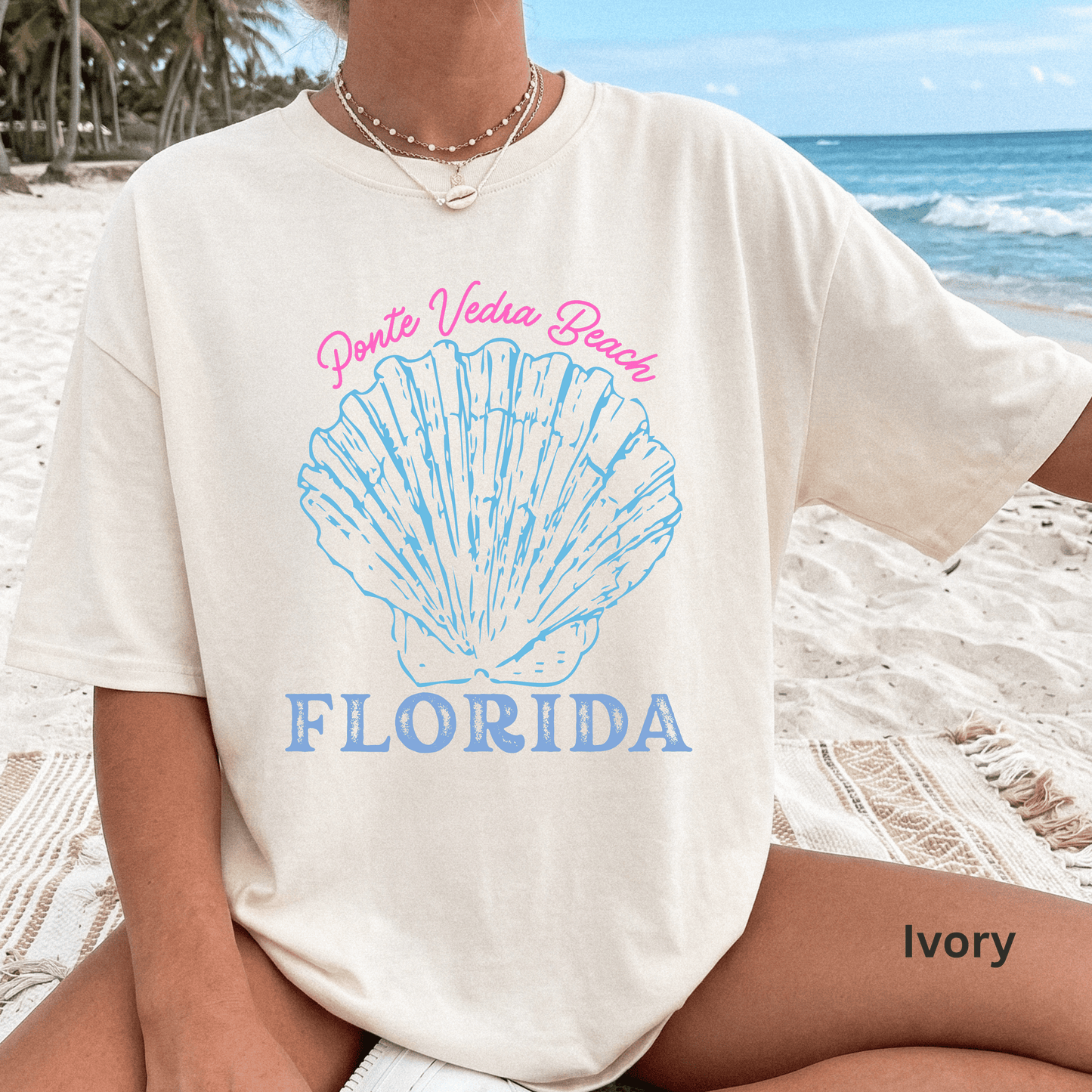 Ponte Vedra Beach Florida Shirt, Coastal Shell Tee, Florida Beach Shirt, Ponte Vedra Souvenir, Beach Vacation T-Shirt