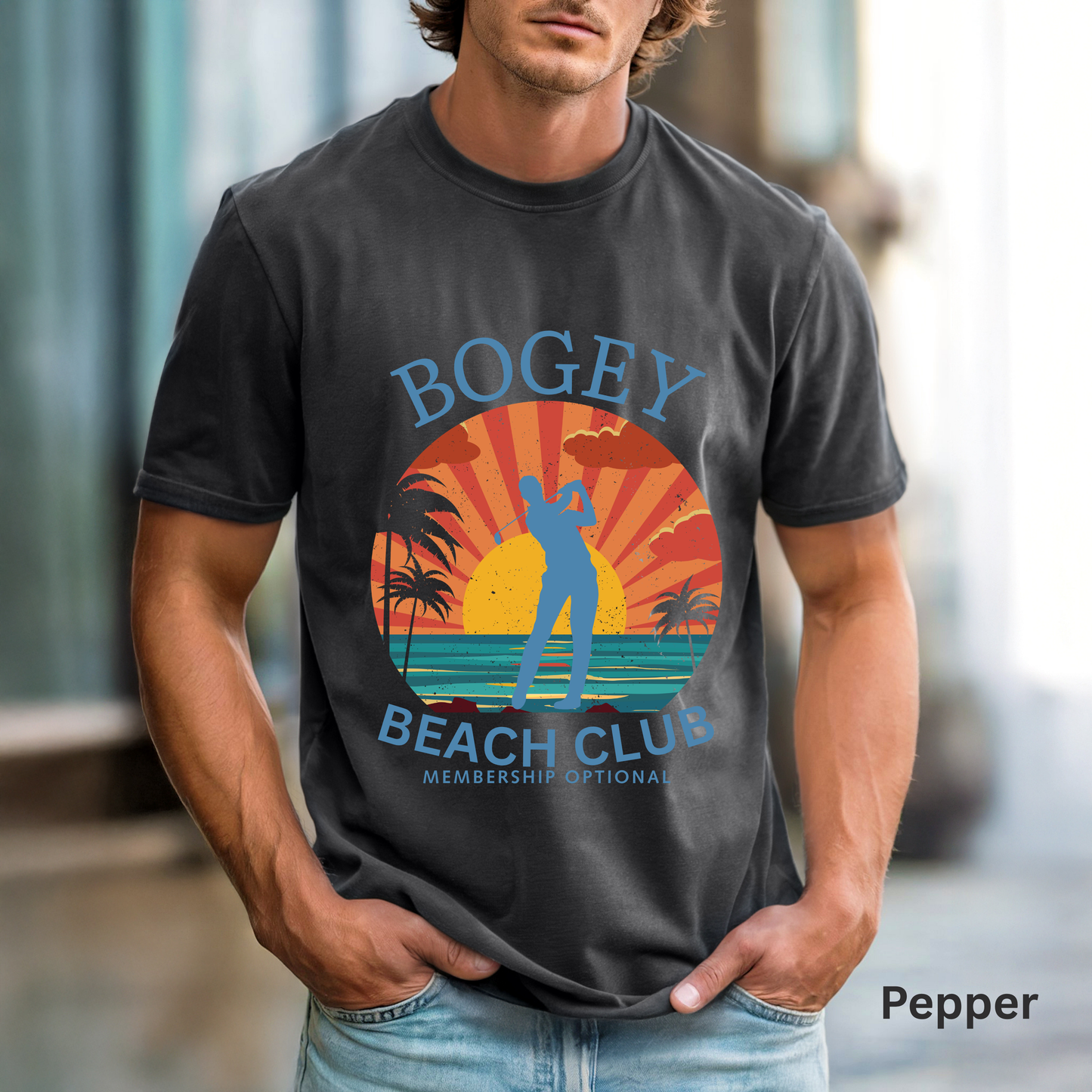 Bogey Beach Club Shirt, Funny Golf Shirt, Coastal Golf Tee, Golf Vacation T-Shirt, Beach Golfer Gift, Golf Lifestyle Apparel