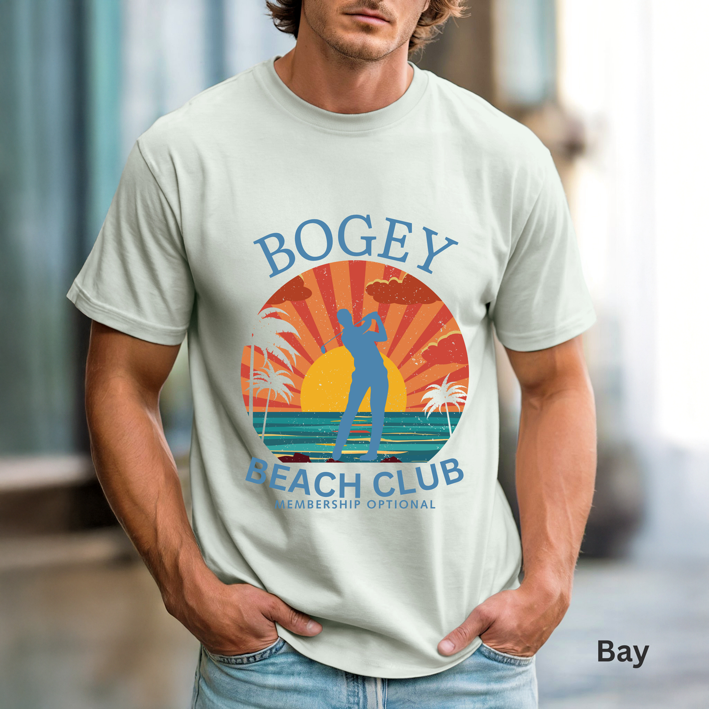 Bogey Beach Club Shirt, Funny Golf Shirt, Coastal Golf Tee, Golf Vacation T-Shirt, Beach Golfer Gift, Golf Lifestyle Apparel