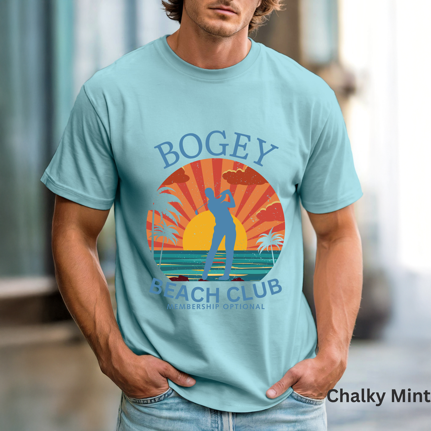 Bogey Beach Club Shirt, Funny Golf Shirt, Coastal Golf Tee, Golf Vacation T-Shirt, Beach Golfer Gift, Golf Lifestyle Apparel