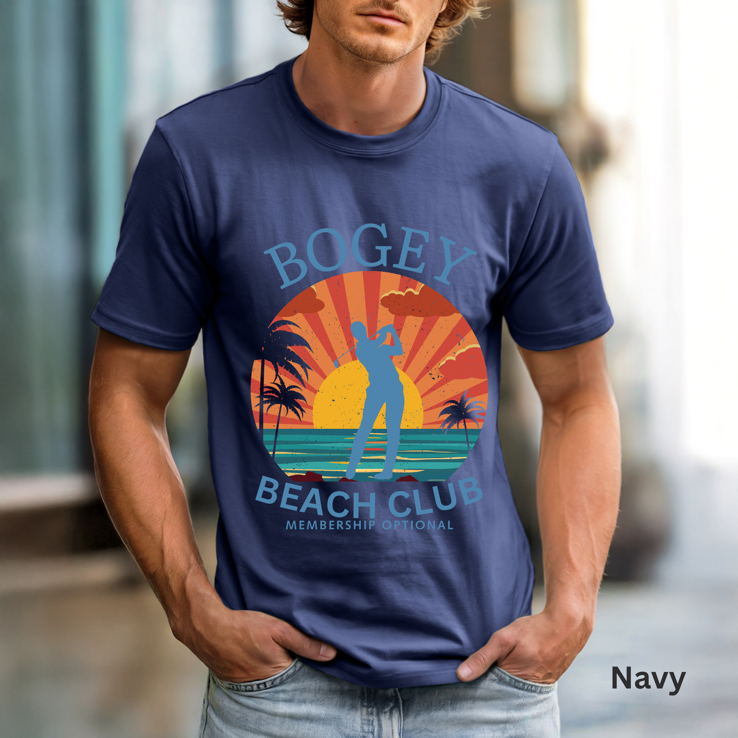 Bogey Beach Club Shirt, Funny Golf Shirt, Coastal Golf Tee, Golf Vacation T-Shirt, Beach Golfer Gift, Golf Lifestyle Apparel
