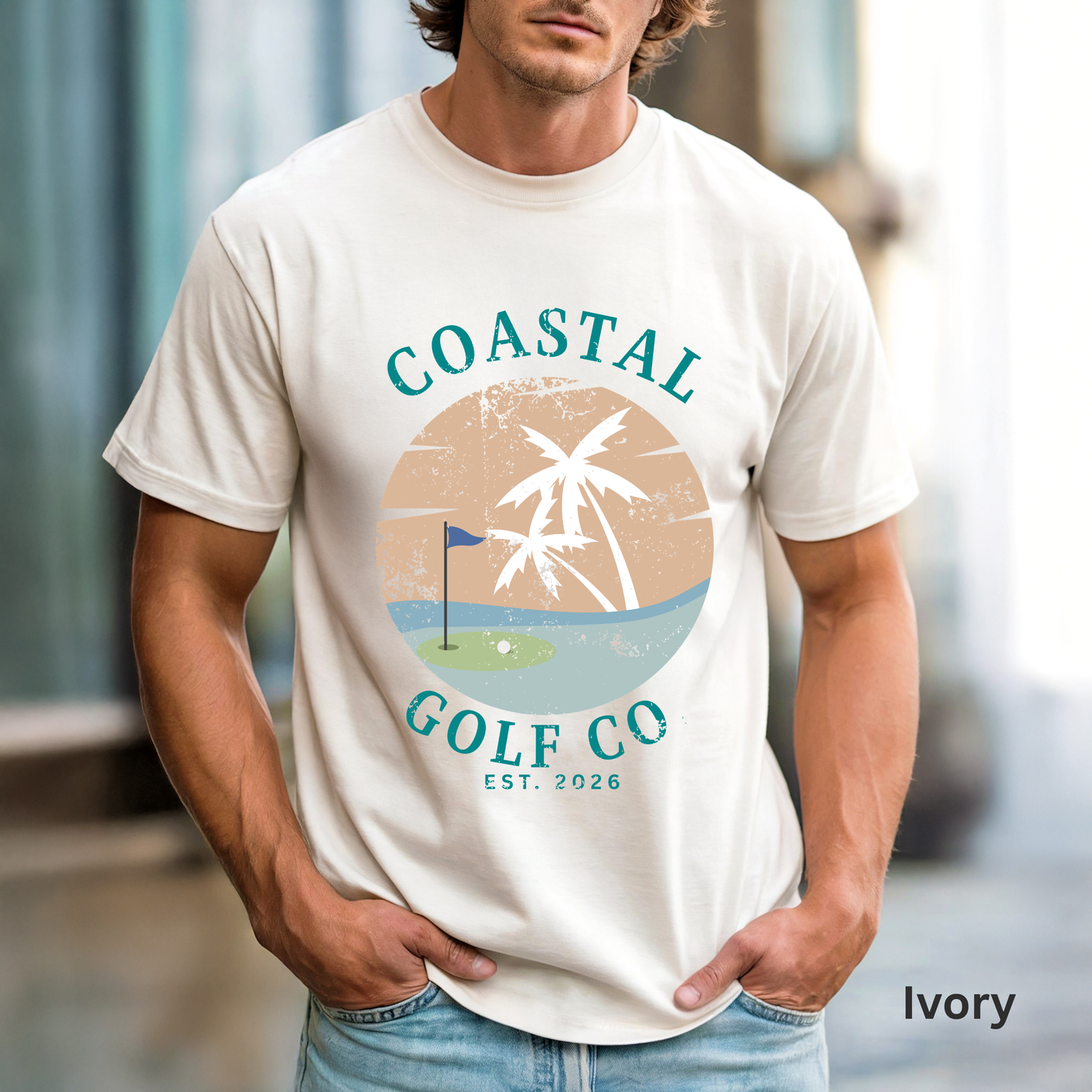 Coastal Golf Co Shirt, Coastal Golf Tee, Beach Golf Shirt, Golf Vacation T-Shirt, Coastal Lifestyle Apparel, Golfer Gift