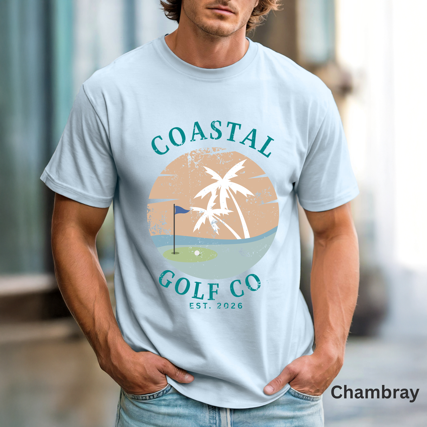 Coastal Golf Co Shirt, Coastal Golf Tee, Beach Golf Shirt, Golf Vacation T-Shirt, Coastal Lifestyle Apparel, Golfer Gift