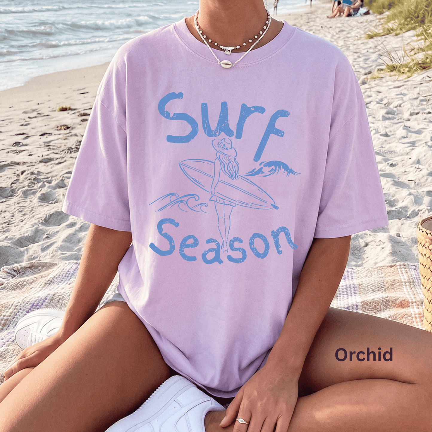 Surf Season Shirt, Beach Graphic Tee, Coastal Summer Shirt, Surfer Girl T-Shirt, Ocean Lover Gift, Beach Vacation Tee