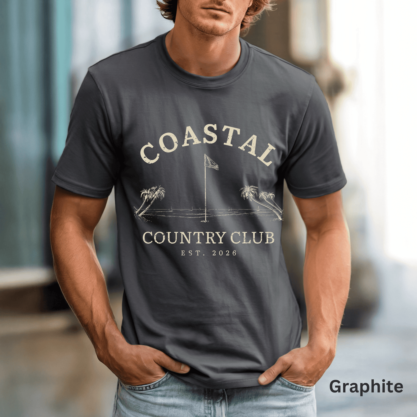 Coastal Country Club Shirt, Coastal Golf Tee, Beach Club T-Shirt, Golf Lifestyle Shirt, Resort Wear, Golfer Gift