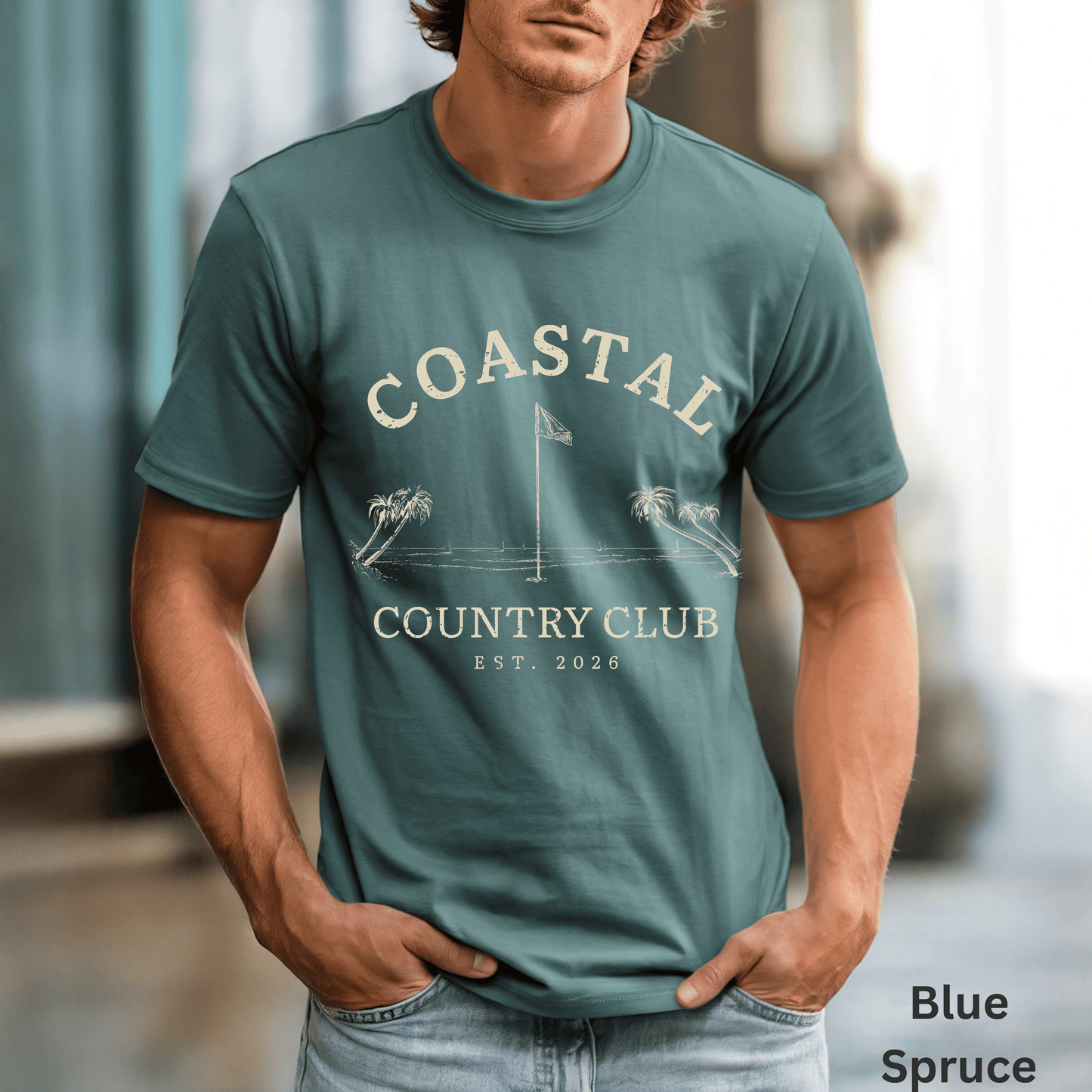 Coastal Country Club Shirt, Coastal Golf Tee, Beach Club T-Shirt, Golf Lifestyle Shirt, Resort Wear, Golfer Gift
