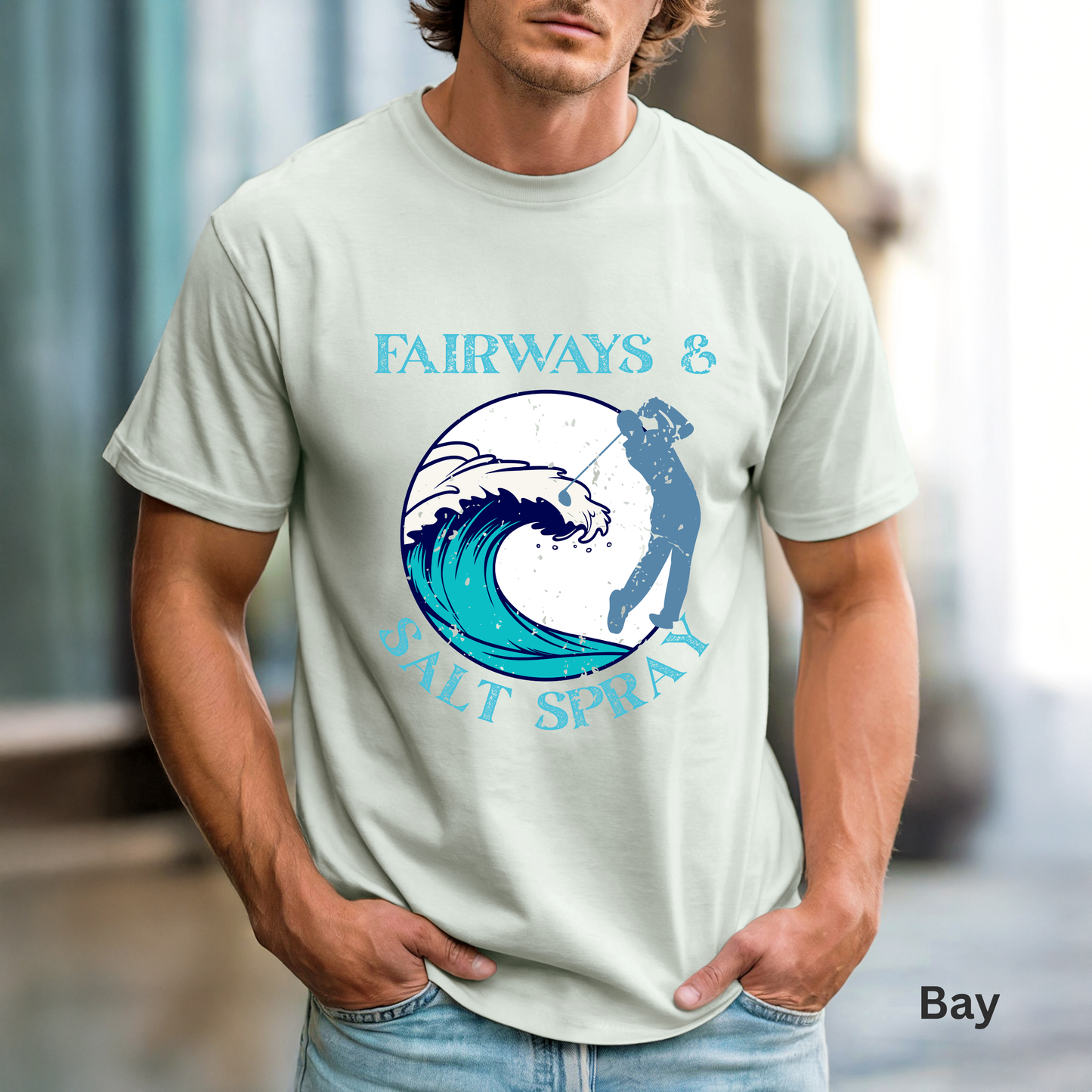 Fairways & Salt Spray Shirt, Coastal Golf Tee, Beach Golf Shirt, Golf Vacation T-Shirt, Ocean Golf Graphic Tee, Golfer Gift