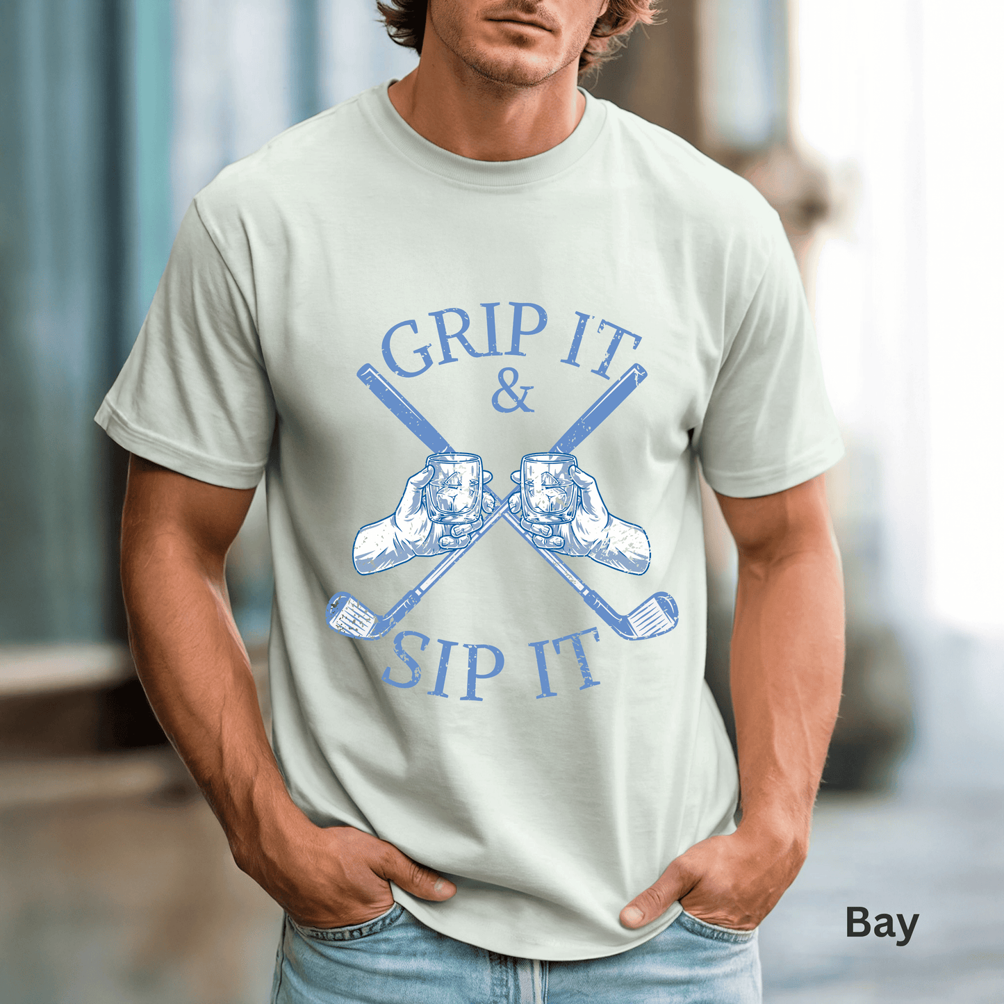 Grip It & Sip It Shirt, Funny Golf Shirt, Golf Drinking Tee, Golf Vacation T-Shirt, Golfer Gift, Golf Trip Apparel