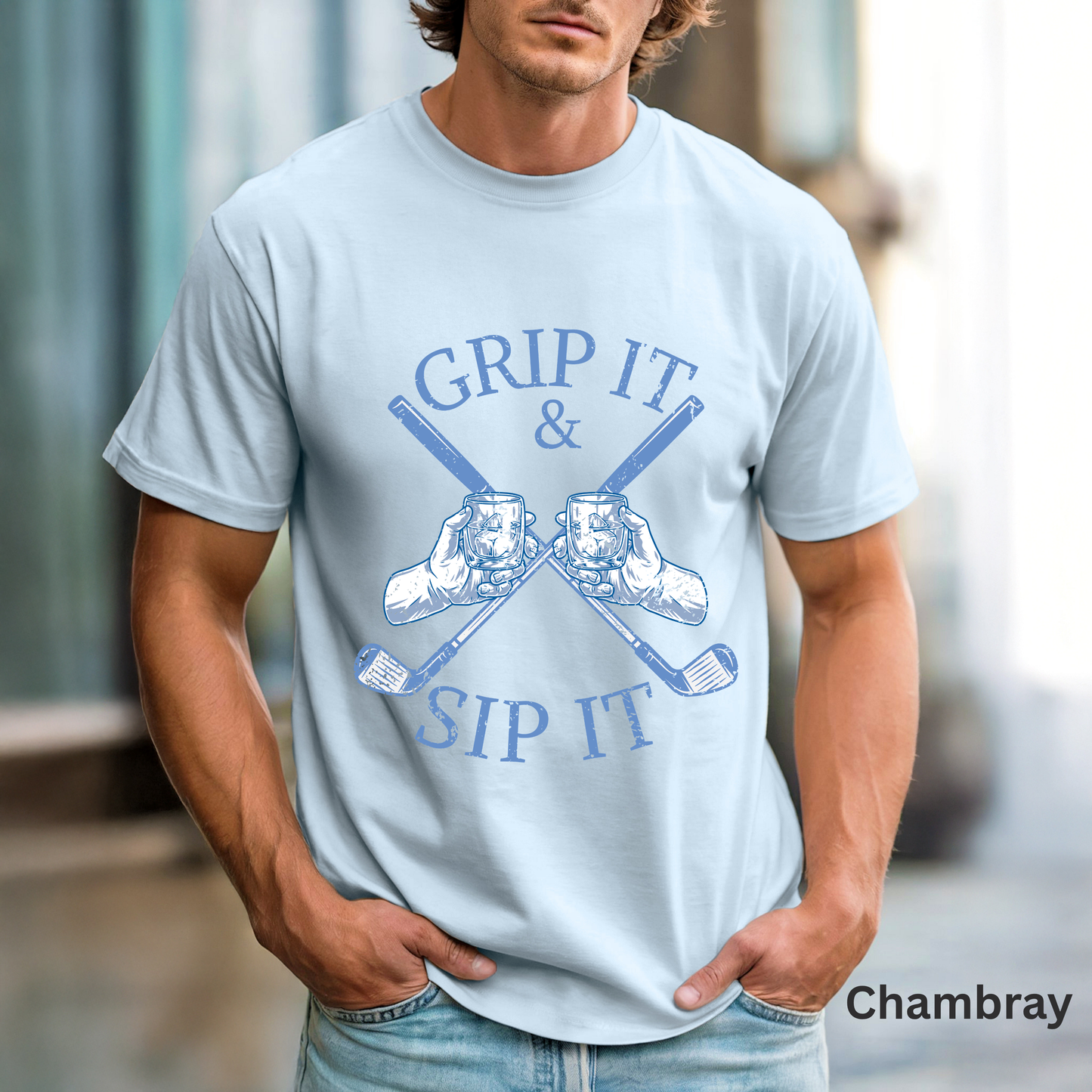 Grip It & Sip It Shirt, Funny Golf Shirt, Golf Drinking Tee, Golf Vacation T-Shirt, Golfer Gift, Golf Trip Apparel