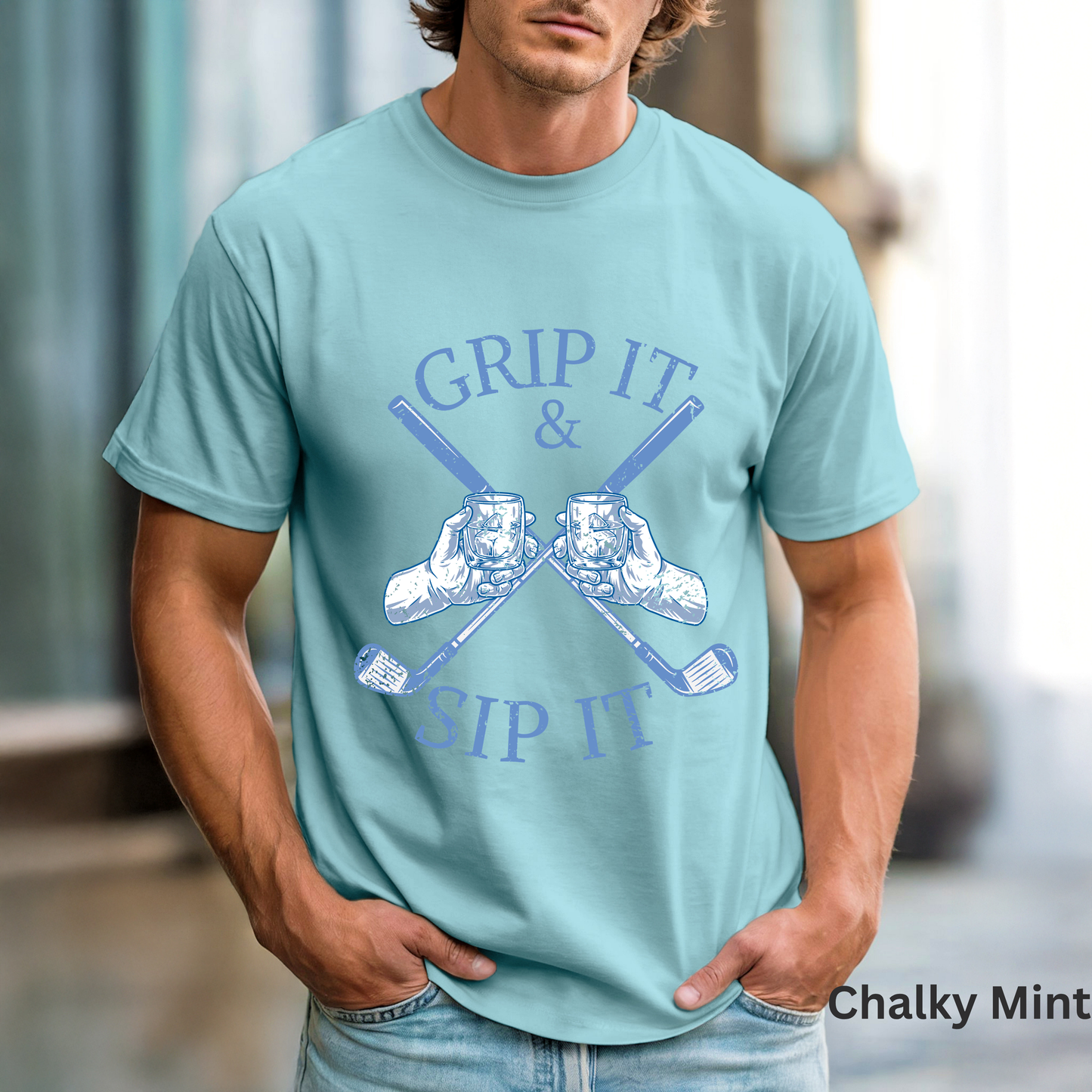 Grip It & Sip It Shirt, Funny Golf Shirt, Golf Drinking Tee, Golf Vacation T-Shirt, Golfer Gift, Golf Trip Apparel
