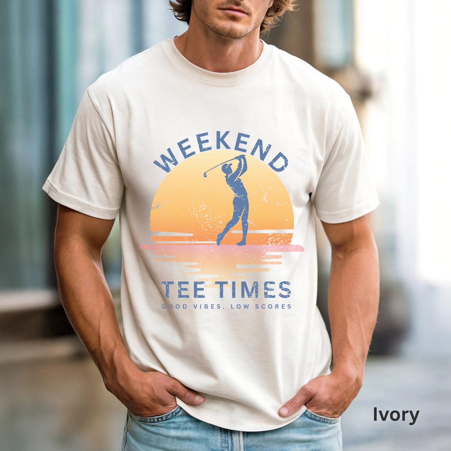 Weekend Tee Times Shirt, Coastal Golf Tee, Golf Vacation Shirt, Beach Golf T-Shirt, Funny Golfer Gift, Golf Lifestyle Tee