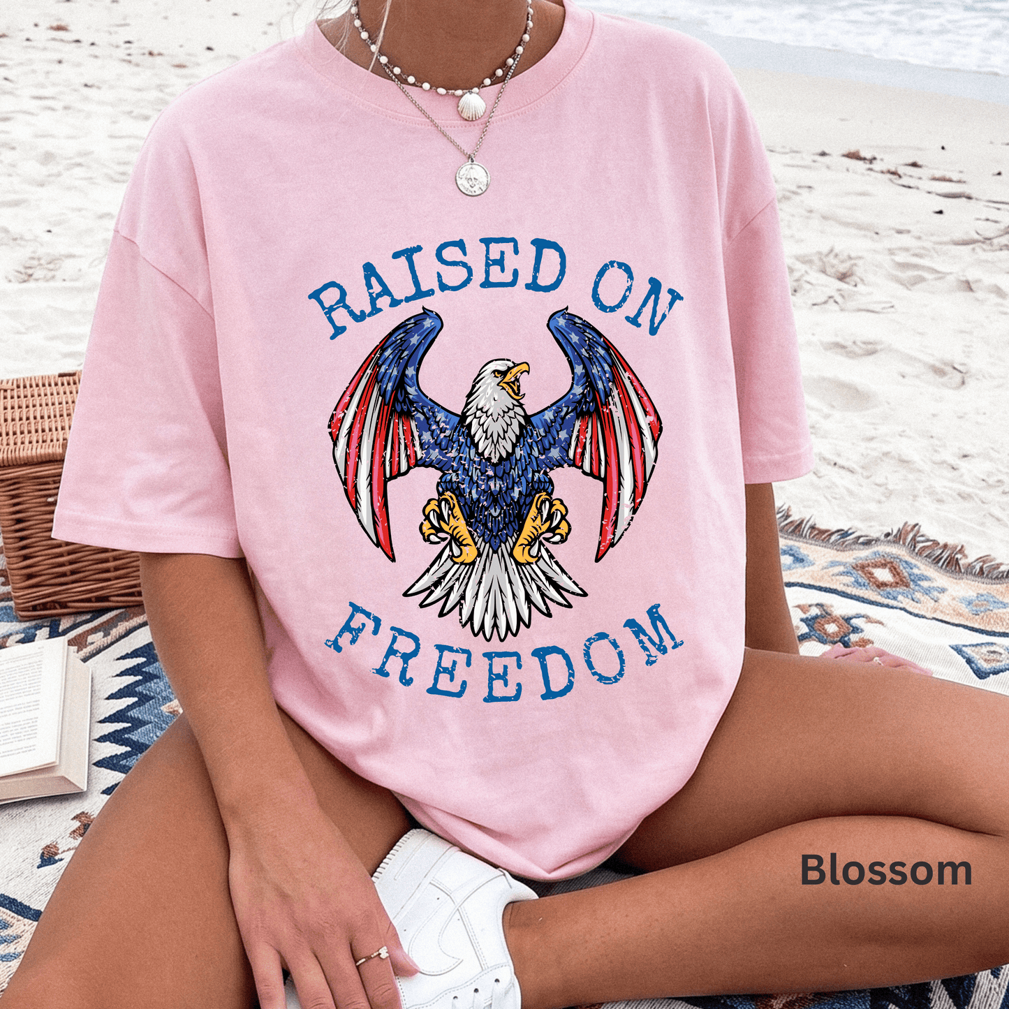 Raised On Freedom Shirt, Patriotic Eagle Tee, American Pride Shirt, 4th of July T-Shirt, USA Graphic Tee, Americana Shirt