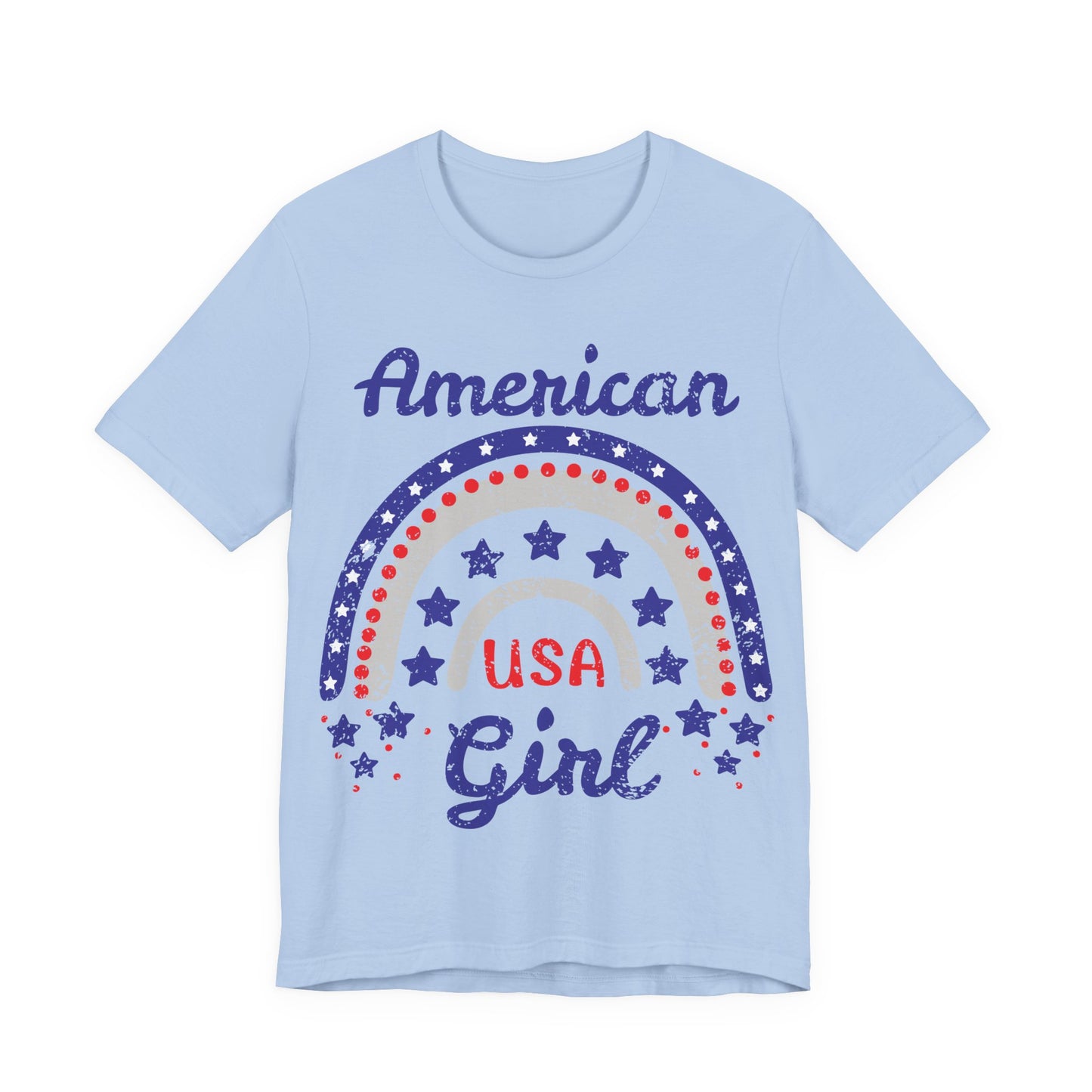 American Girl Shirt, 4th of July Shirt Women, Patriotic USA Tee, Cute Independence Day Outfit, Red White Blue Shirt, USA Graphic Tee