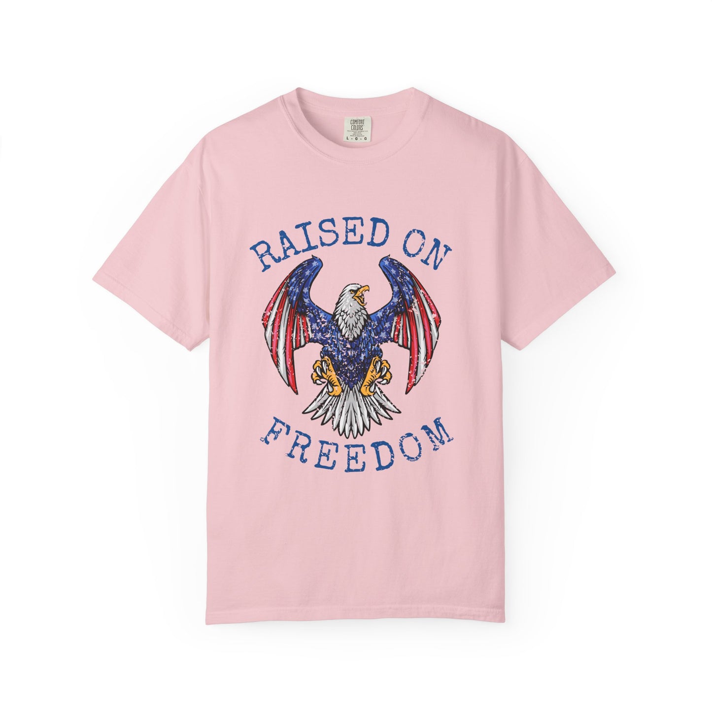 Raised On Freedom Shirt, Patriotic Eagle Tee, American Pride Shirt, 4th of July T-Shirt, USA Graphic Tee, Americana Shirt