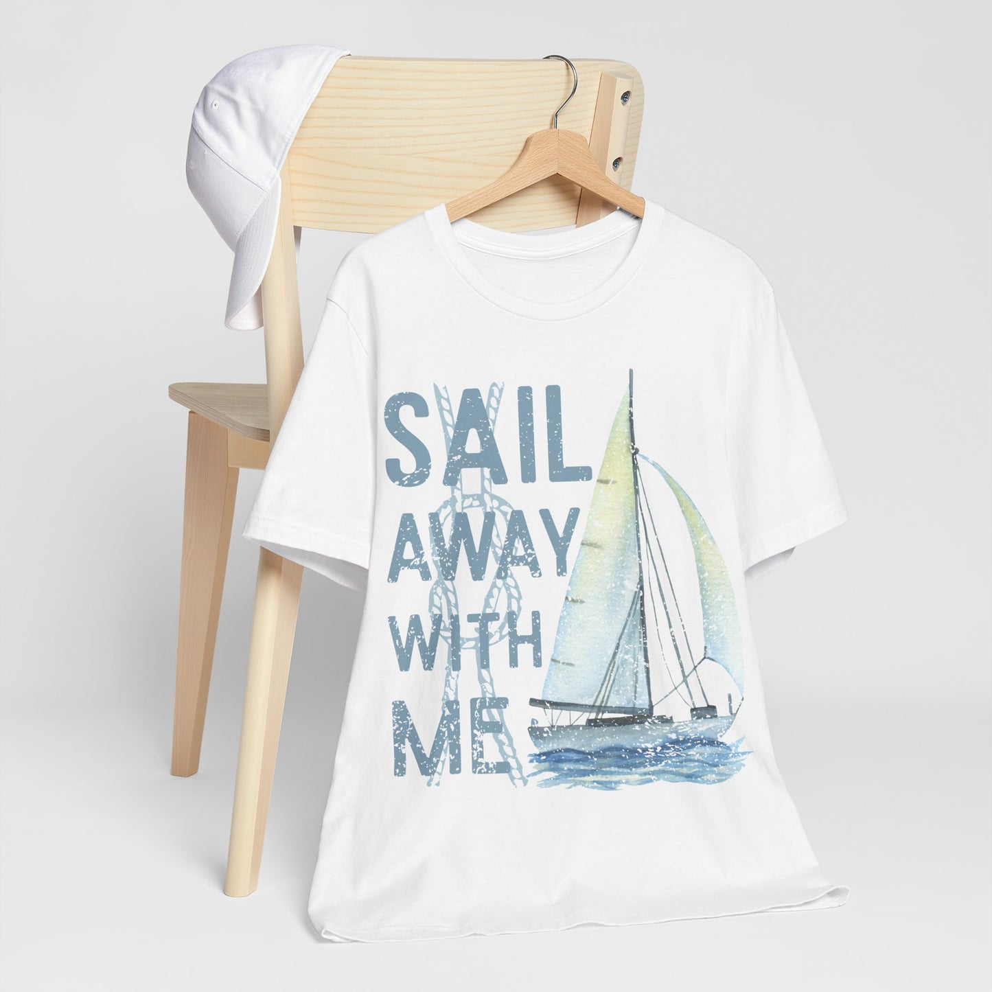 Sail Away With Me Shirt, Coastal Sailboat Tee, Nautical Graphic Tee, Coastal Summer Shirt, Ocean Lover Gift, Retro Beach T-Shirt