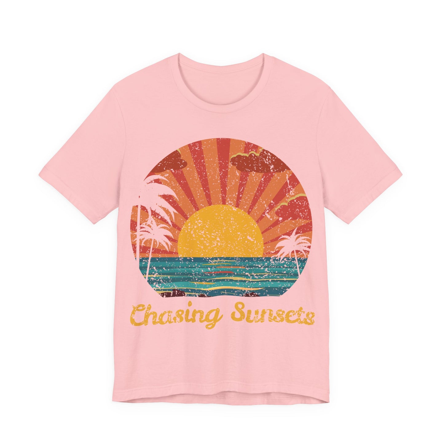 Chasing Sunsets Shirt, Retro Beach Sunset Tee, Coastal Summer Shirt, Ocean Graphic Tee, Vacation Shirt, Beach Lover Tee