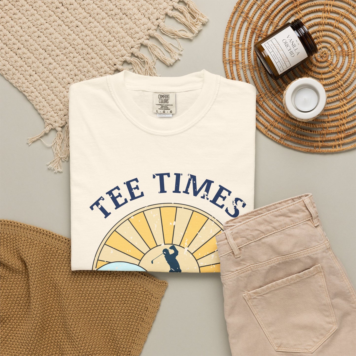 Tee Times & Tides Shirt, Coastal Golf Shirt, Beach Golf Tee, Golf Vacation Tee, Ocean Golf Graphic Tee, Golfer Gift, Coastal Apparel