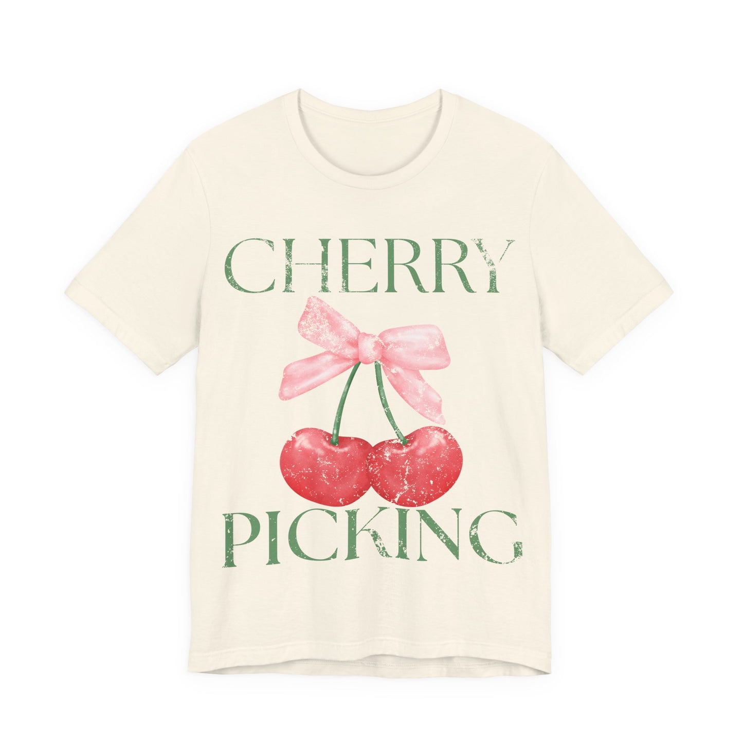 Cherry Picking Shirt, Coquette Aesthetic Tee, Cute Cherry Bow Shirt, Preppy Graphic Tee, Girly Summer Shirt, Trendy Cute Tee, Fruit Shirt