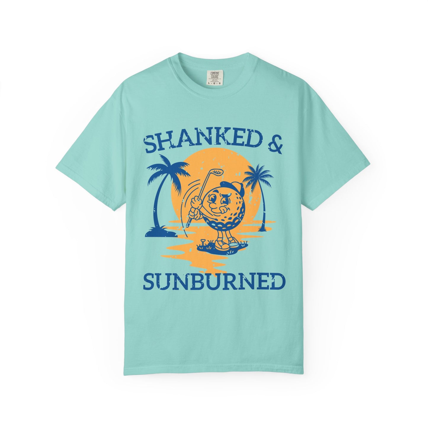 Shanked & Sunburned Shirt, Funny Golf Shirt, Golf Vacation Tee, Beach Golf T-Shirt, Golfer Gift, Coastal Golf Apparel