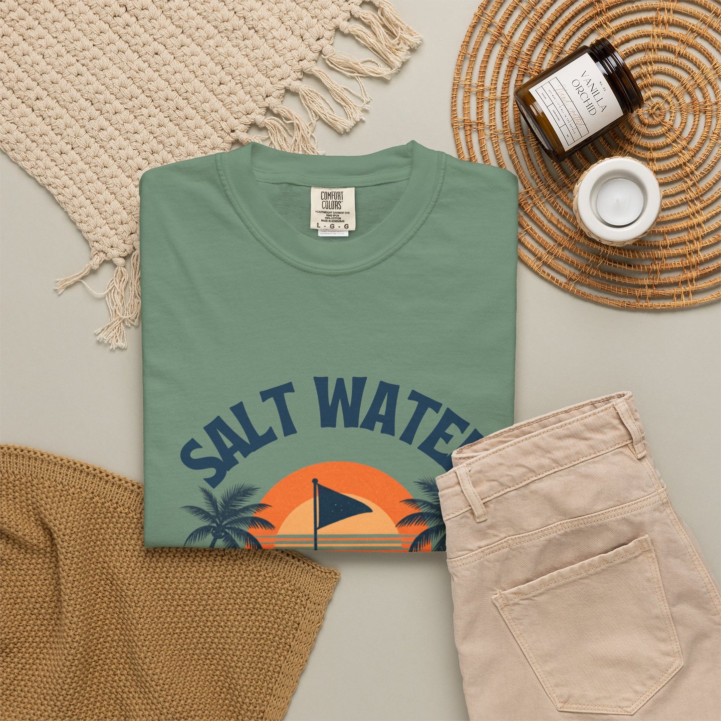 Salt Water & Tee Times Shirt, Coastal Golf Shirt, Beach Golf Tee, Golf Vacation Tee, Golf Lover Gift, Coastal Apparel, Summer Golf Shirt