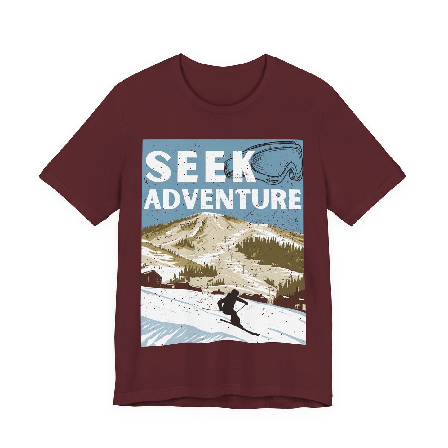 Seek Adventure Shirt, Ski Graphic Tee, Winter Mountain Shirt, Snowboarding Tee, Ski Trip Shirt, Outdoor Adventure Shirt, Travel Tee