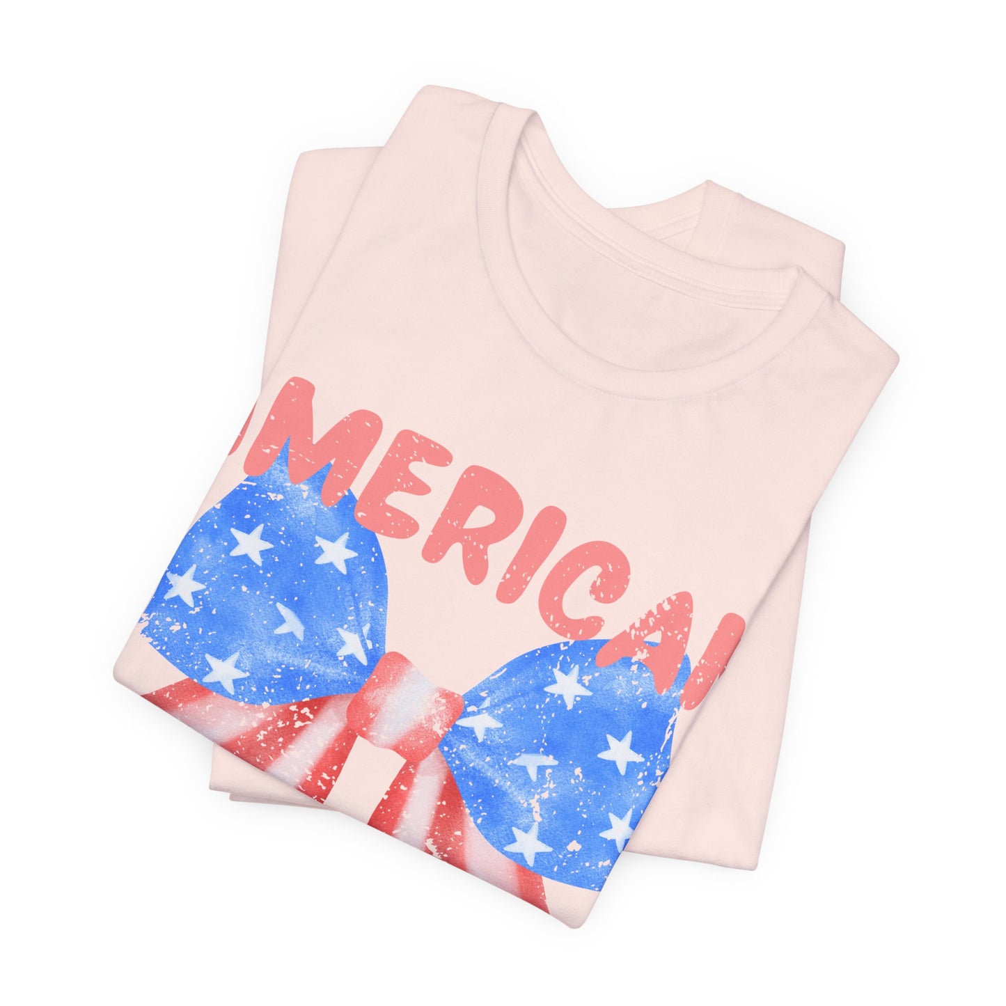 American Sweetheart Shirt, Patriotic Bow Tee, 4th of July Shirt for Women, Americana Tee, Cute USA Graphic T-Shirt, Retro July 4th Top
