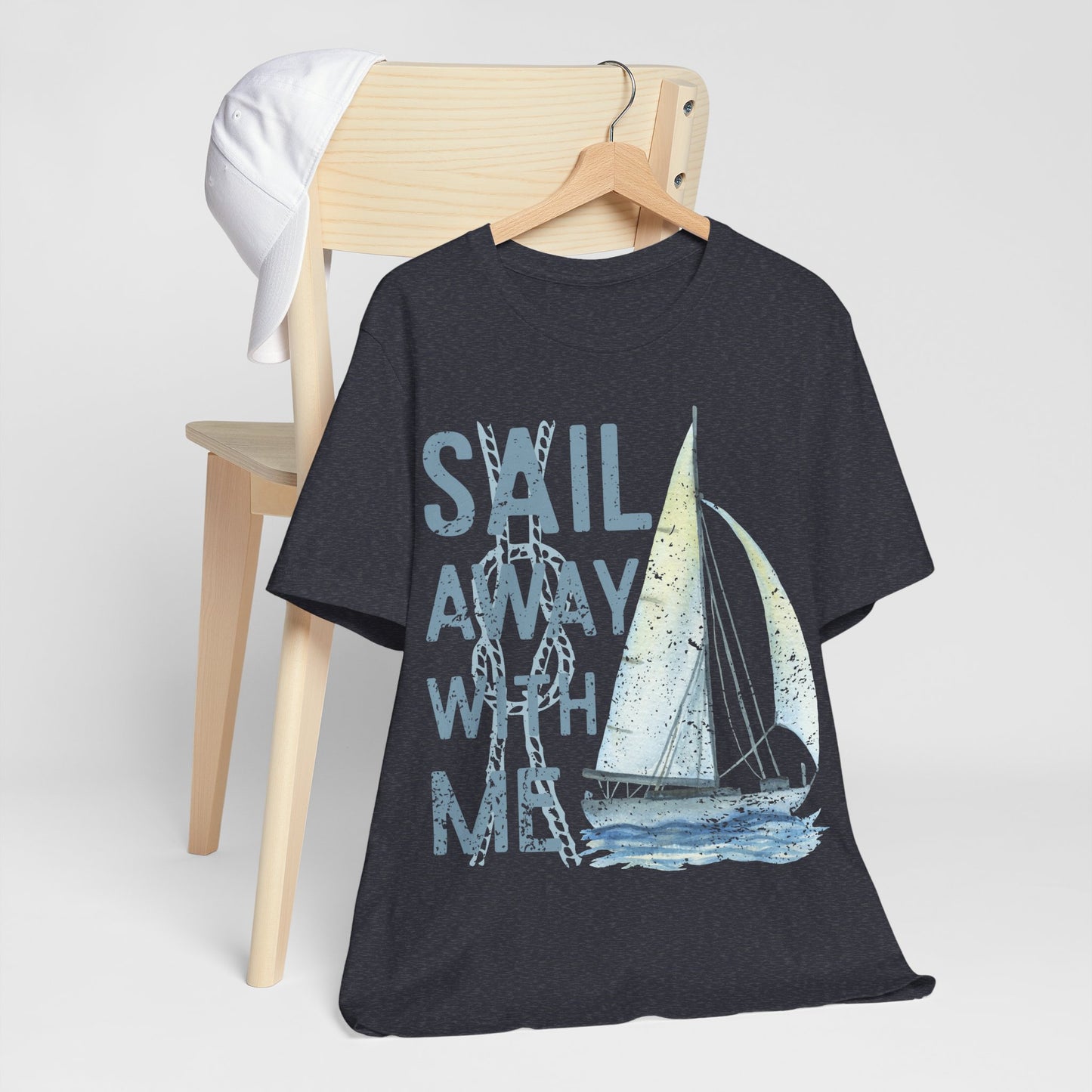 Sail Away With Me Shirt, Coastal Sailboat Tee, Nautical Graphic Tee, Coastal Summer Shirt, Ocean Lover Gift, Retro Beach T-Shirt
