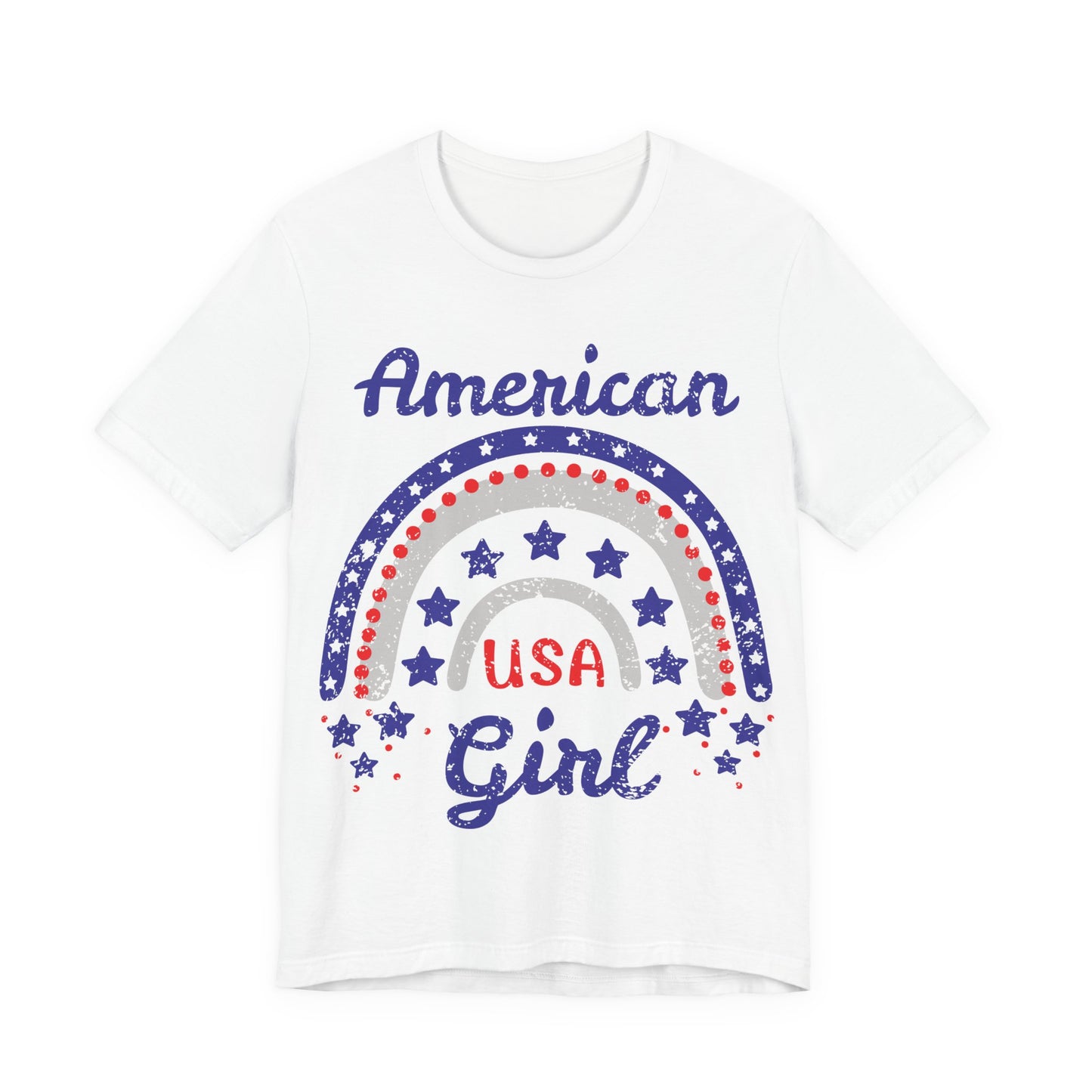 American Girl Shirt, 4th of July Shirt Women, Patriotic USA Tee, Cute Independence Day Outfit, Red White Blue Shirt, USA Graphic Tee