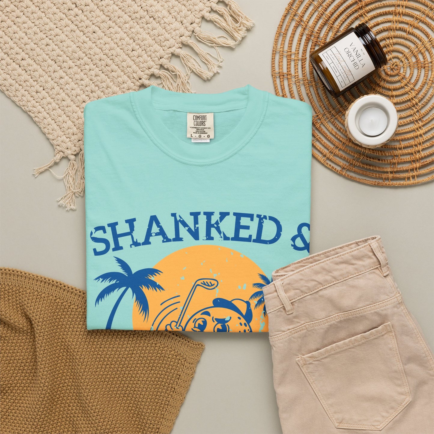 Shanked & Sunburned Shirt, Funny Golf Shirt, Golf Vacation Tee, Beach Golf T-Shirt, Golfer Gift, Coastal Golf Apparel