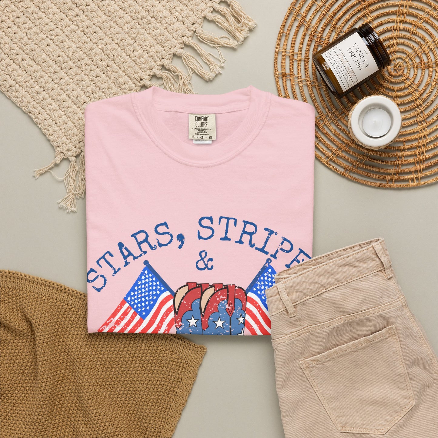 Stars Stripes & Country Nights Shirt, Patriotic Country Shirt, 4th of July Tee, Cowgirl Boots Shirt, Americana Western Tee