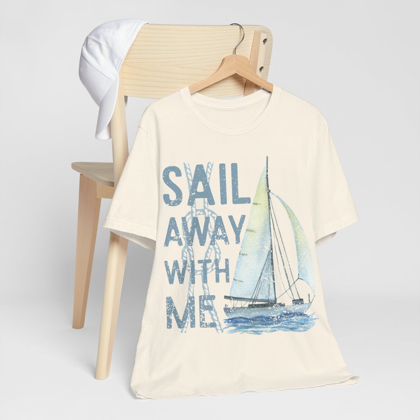 Sail Away With Me Shirt, Coastal Sailboat Tee, Nautical Graphic Tee, Coastal Summer Shirt, Ocean Lover Gift, Retro Beach T-Shirt