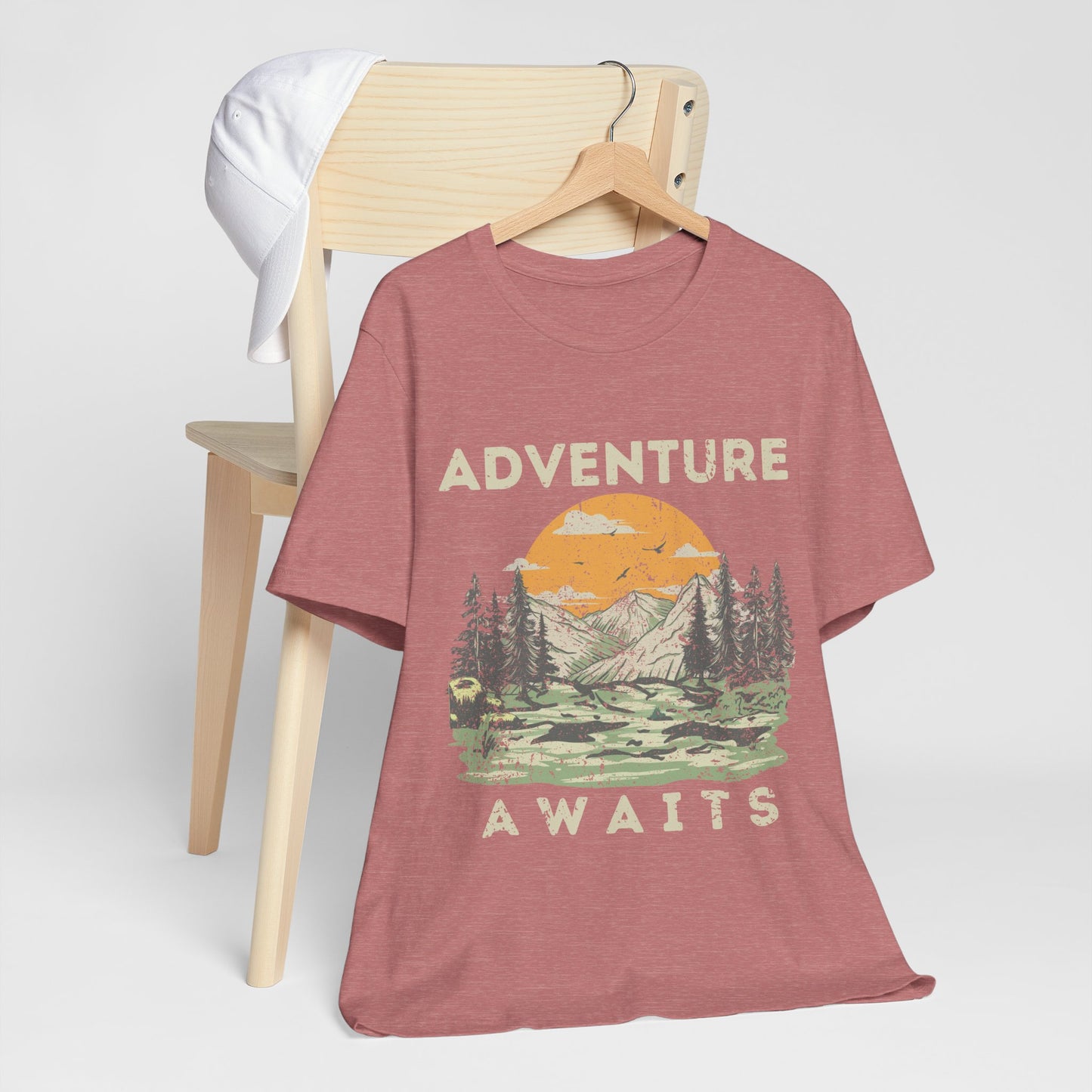 Adventure Awaits Shirt, Hiking Graphic Tee, Outdoor Nature Shirt, Mountain Sunset Tee, Camping Shirt, National Park Shirt, Travel Tee