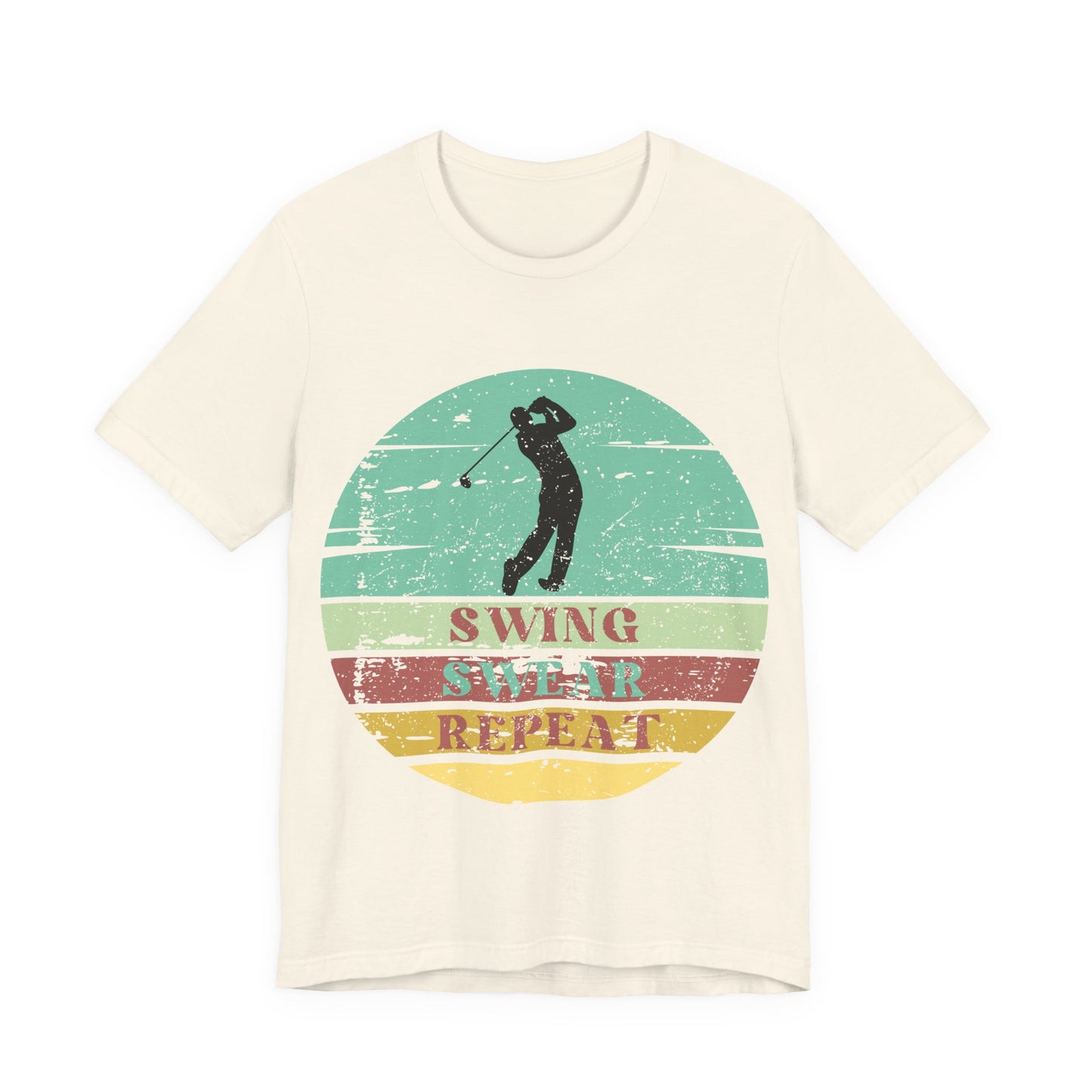 Swing Swear Repeat Golf Shirt, Funny Golf Tee, Retro Golf Shirt, Golfer Gift, Vintage Sunset Golf Tee, Golf Lover Shirt, Golf Humor Tee