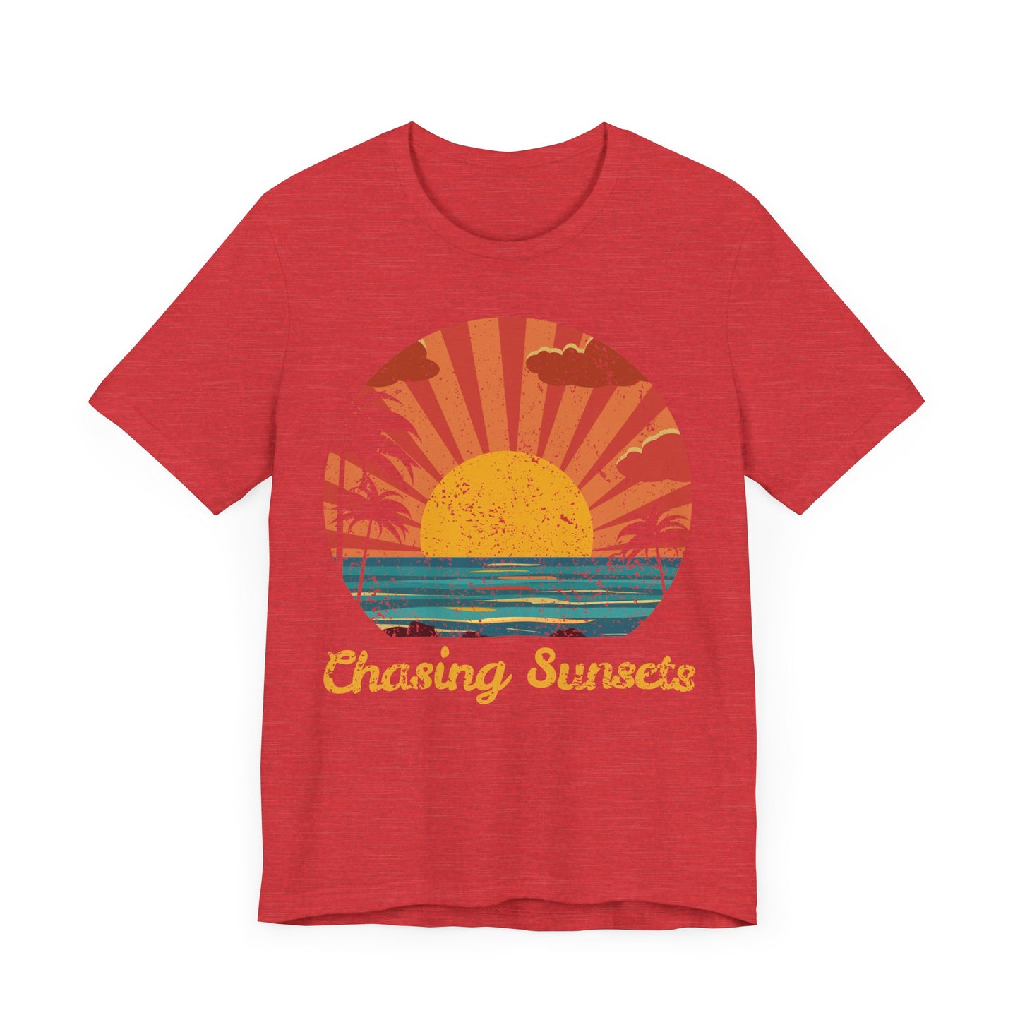 Chasing Sunsets Tee, Unisex Jersey Shirt, Summer Vibes Shirt, Beach Lover Gift, Vacation Tee, Sunset T-Shirt