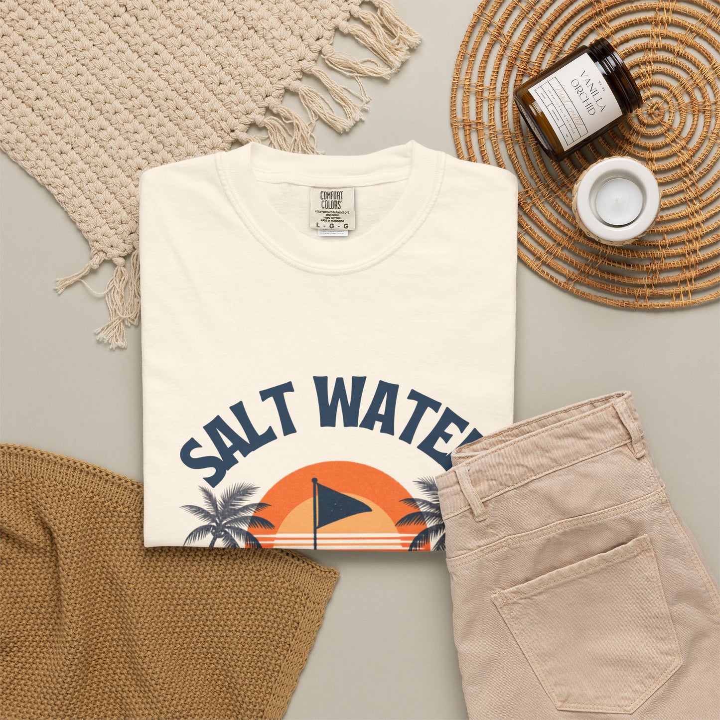 Salt Water & Tee Times Shirt, Coastal Golf Shirt, Beach Golf Tee, Golf Vacation Tee, Golf Lover Gift, Coastal Apparel, Summer Golf Shirt